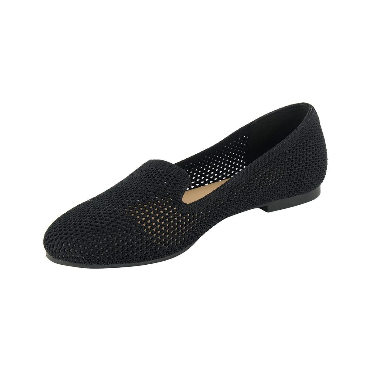 3 Knit Loafer Ballet Pumps Black, 3 of 5