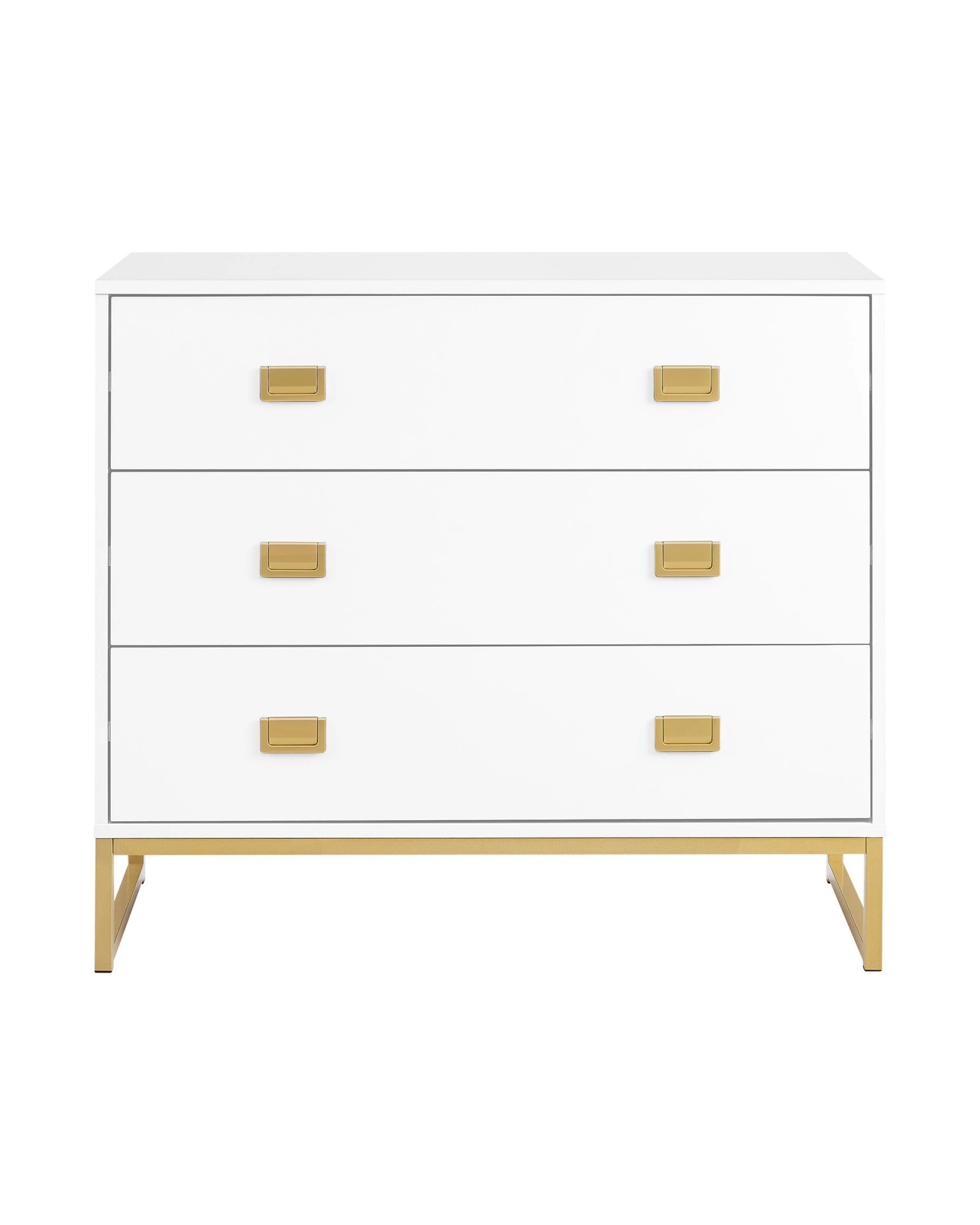 3 Sarantino Amara Chest Of Drawers Tallboy Dresser In White Gold, 3 of 8