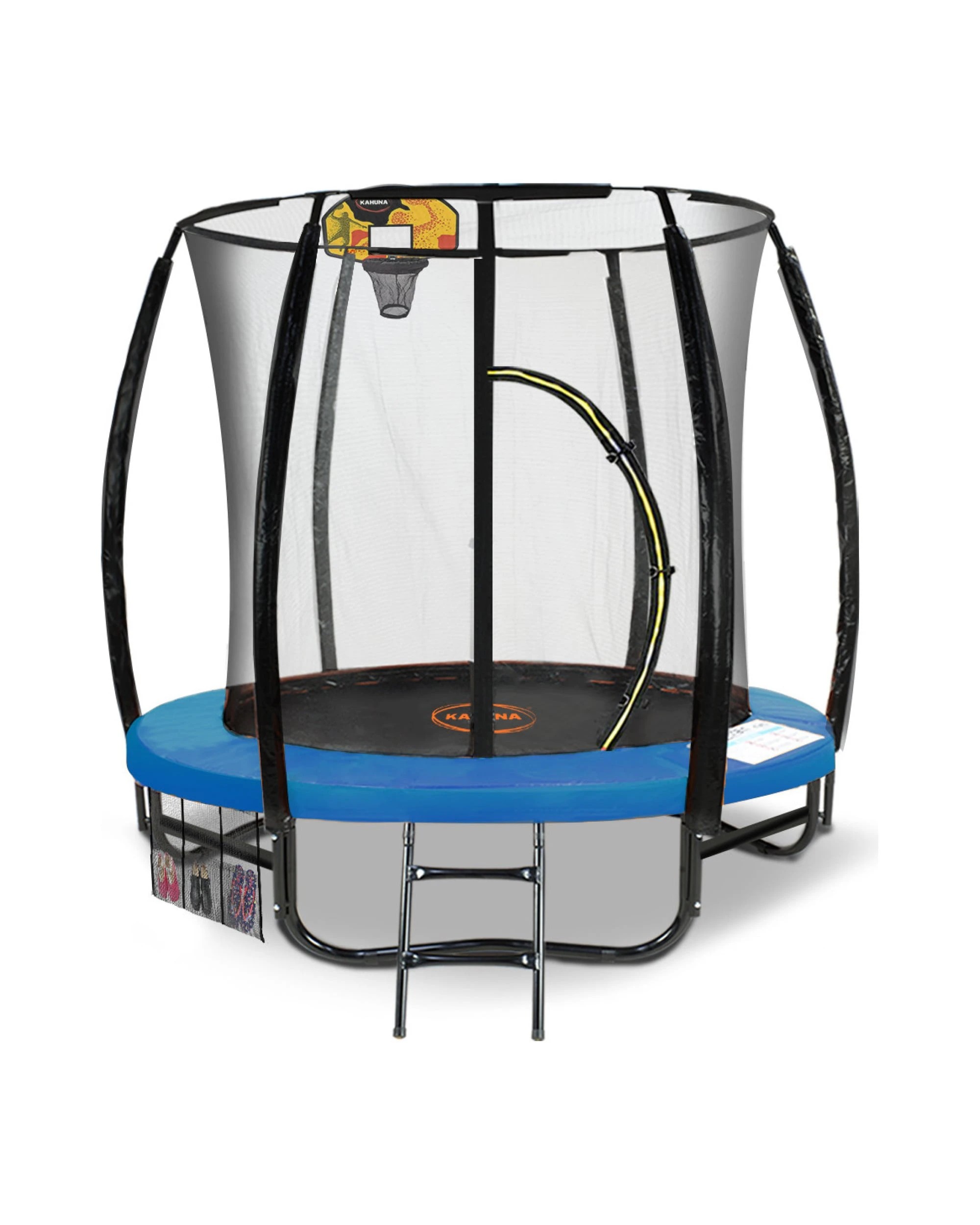 1 Kahuna 6ft Trampoline with LED Basketball Set and Roof - Blue, 1 of 9