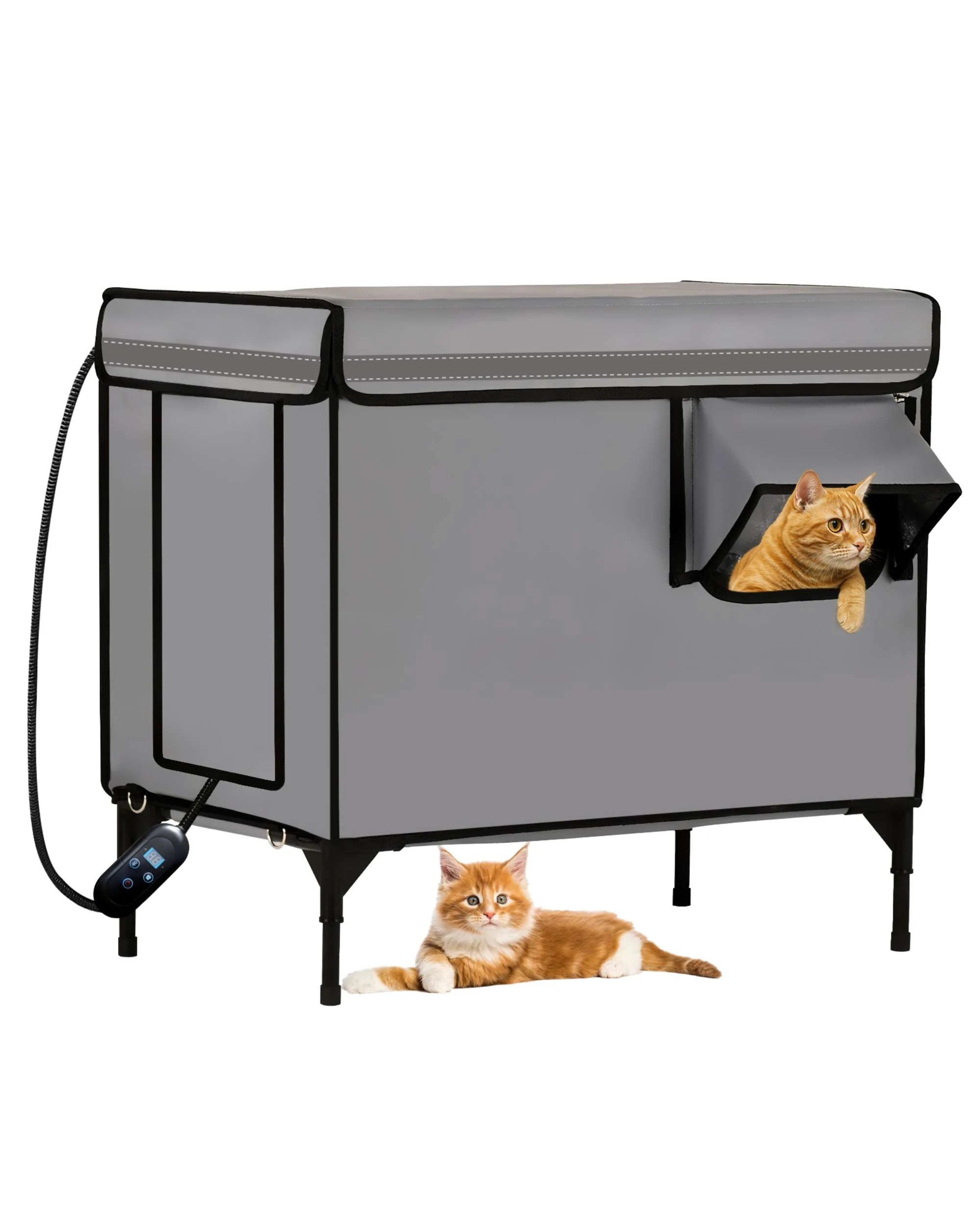 1 Advwin Cat House Pet House with Pet Heating Pad, 1 of 7