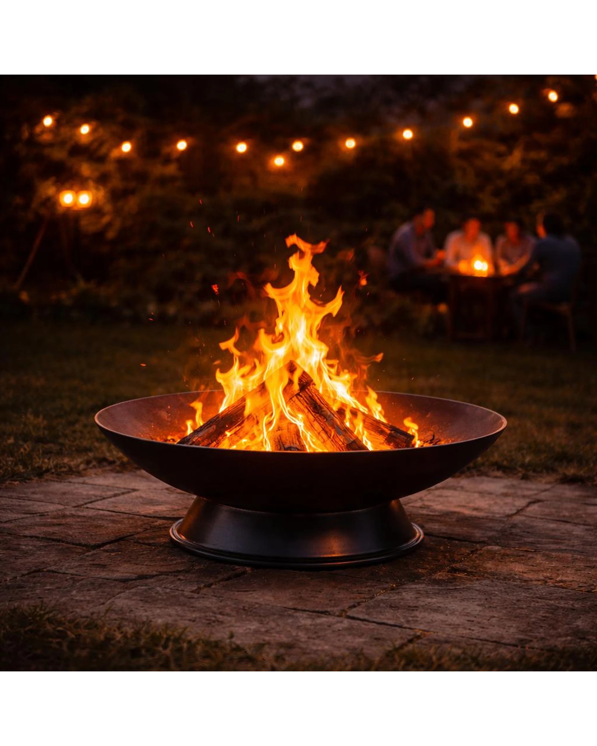 3 Flaming Coals Round Outdoor Fire Pit - 72cm, 3 of 10