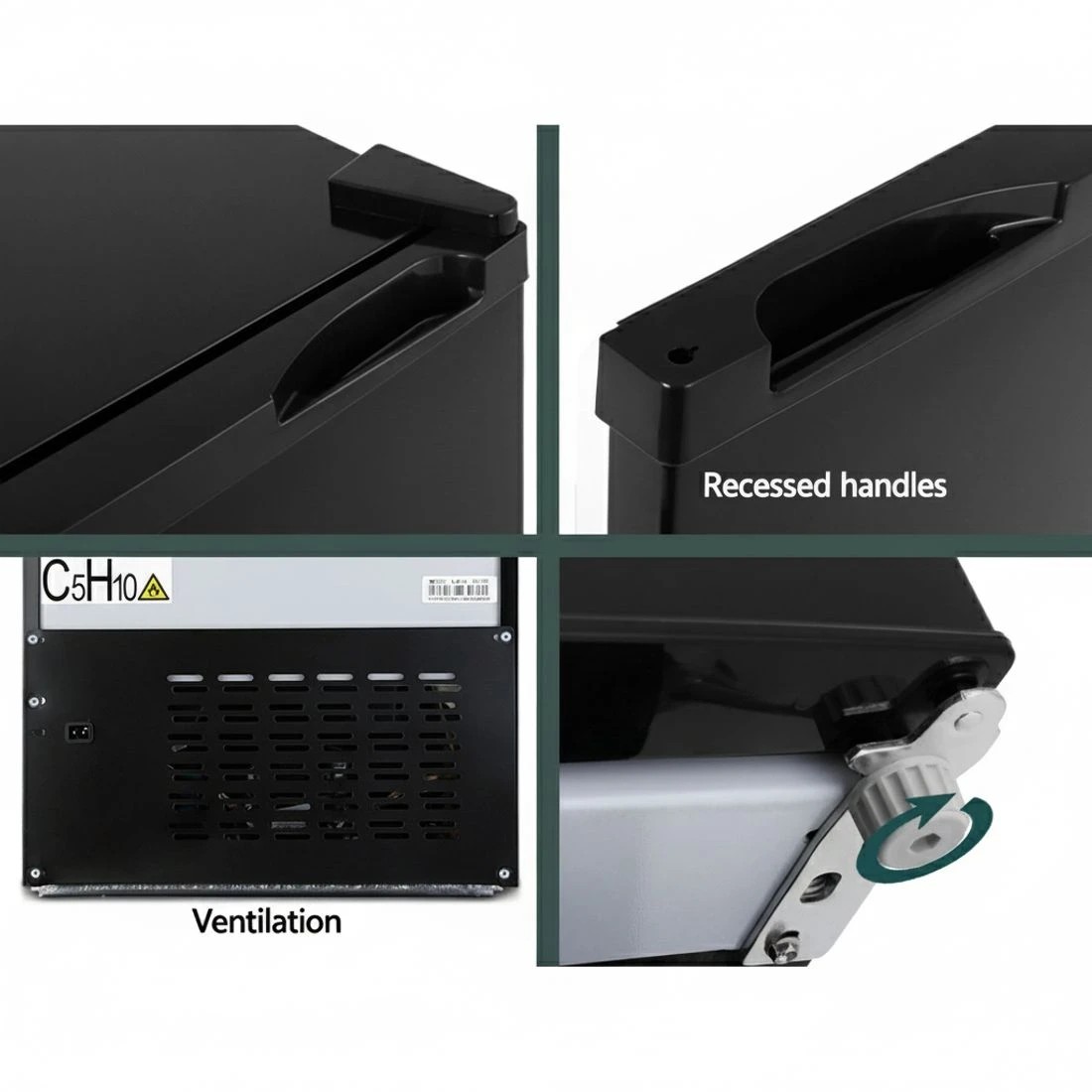 6 Glacio 95L Portable Fridge Freezer Bar Upright 12V/24V/240V Camping Caravan - Black, 6 of 6