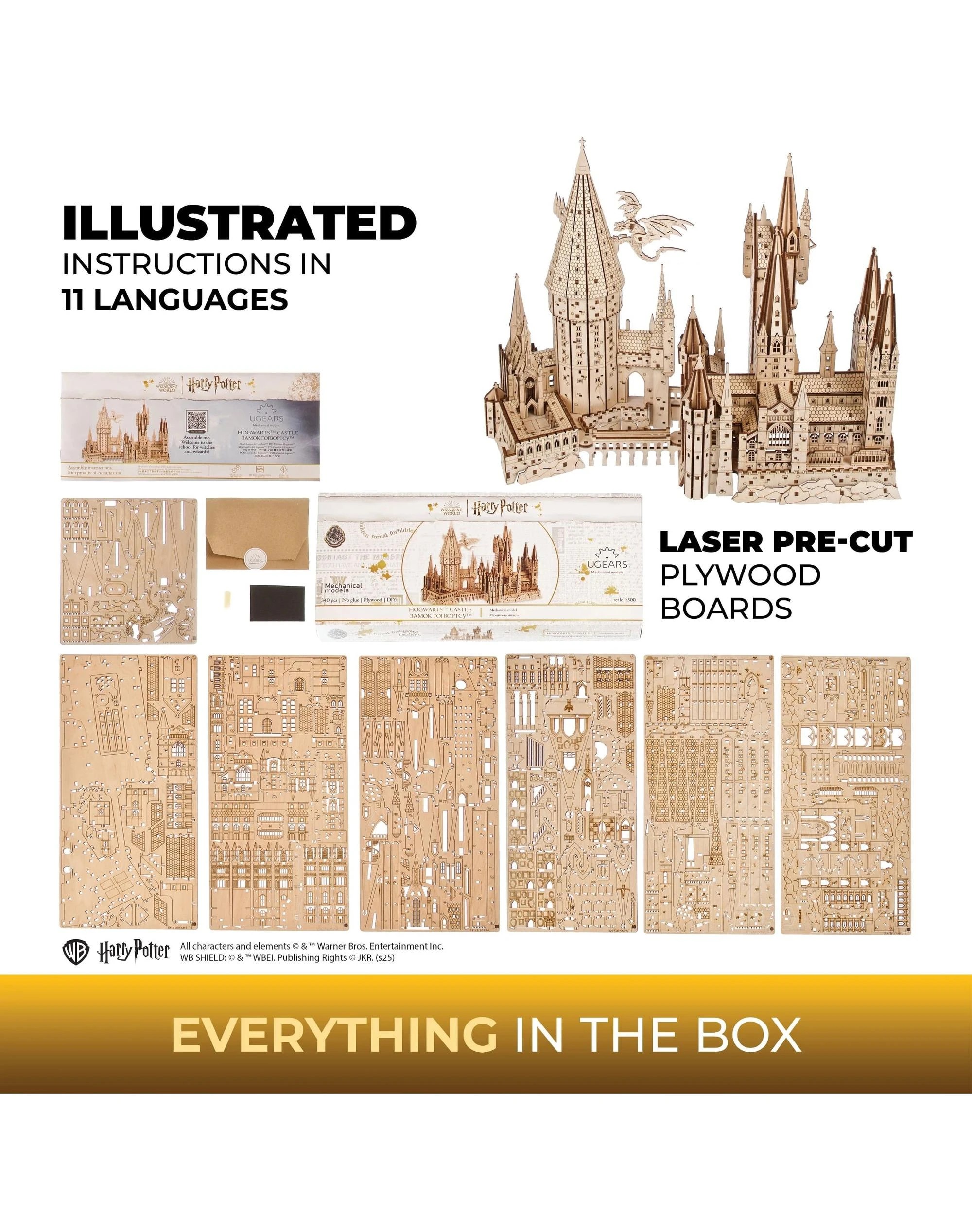 5 UGears Harry Potter Hogwarts Castle Model Kit, 5 of 10