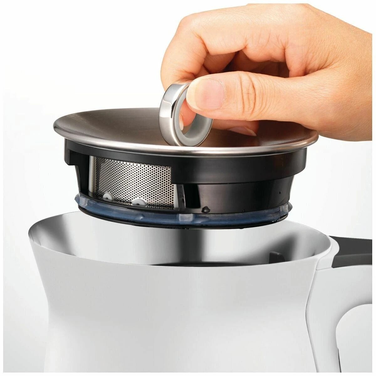 3 Morphy Richards Aspect 1.5L Kettle - White with Black Chrome Trim - White, 3 of 3