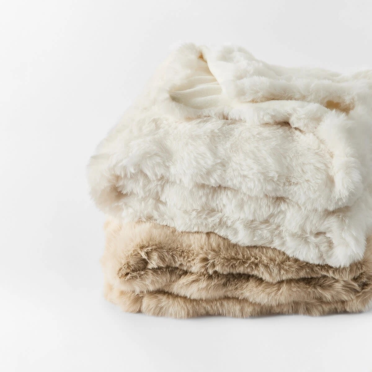 7 Faux Fur Throw - Taupe, 7 of 7