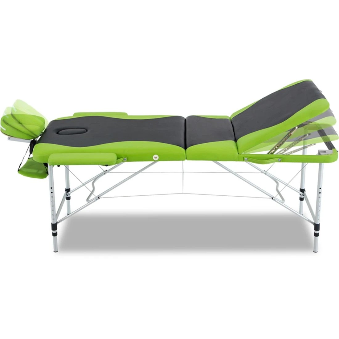 3 Zenses Massage Table 75cm Portable 3 Fold Aluminium Beauty Bed Green - Multi, 3 of 8