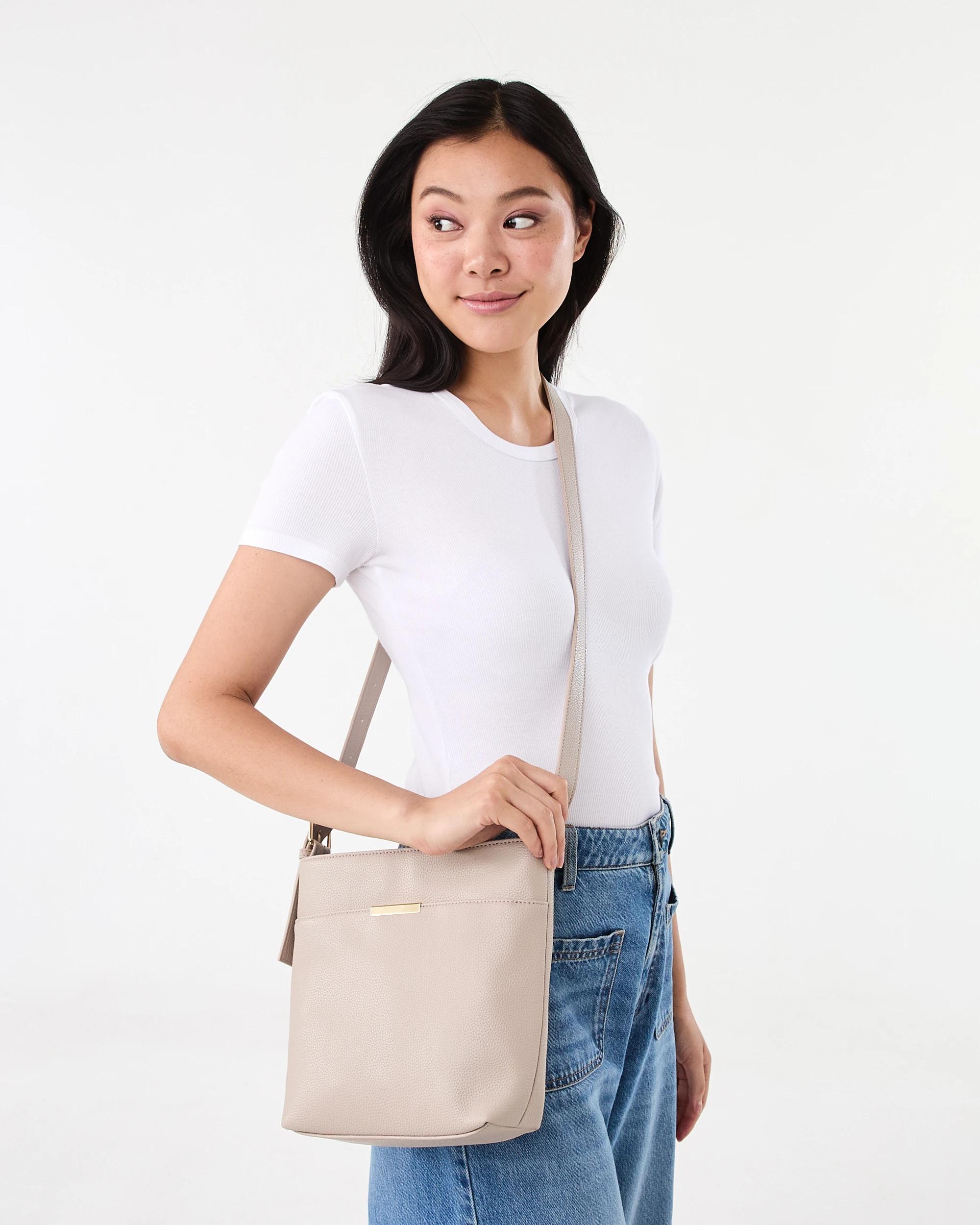 5 Messenger Crossbody Bag Ash Taupe, 5 of 5