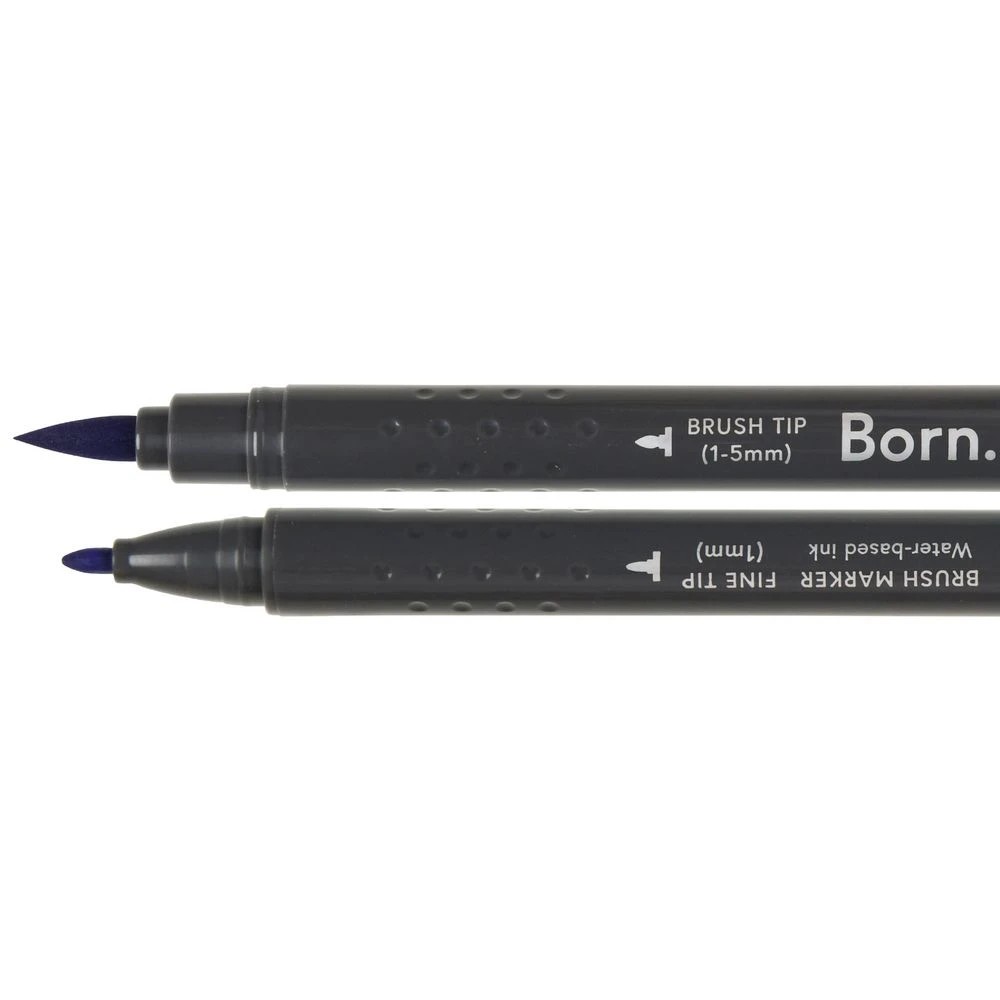 2 Born Professional Brush Dual-Tip Marker Purple V08, 2 of 4