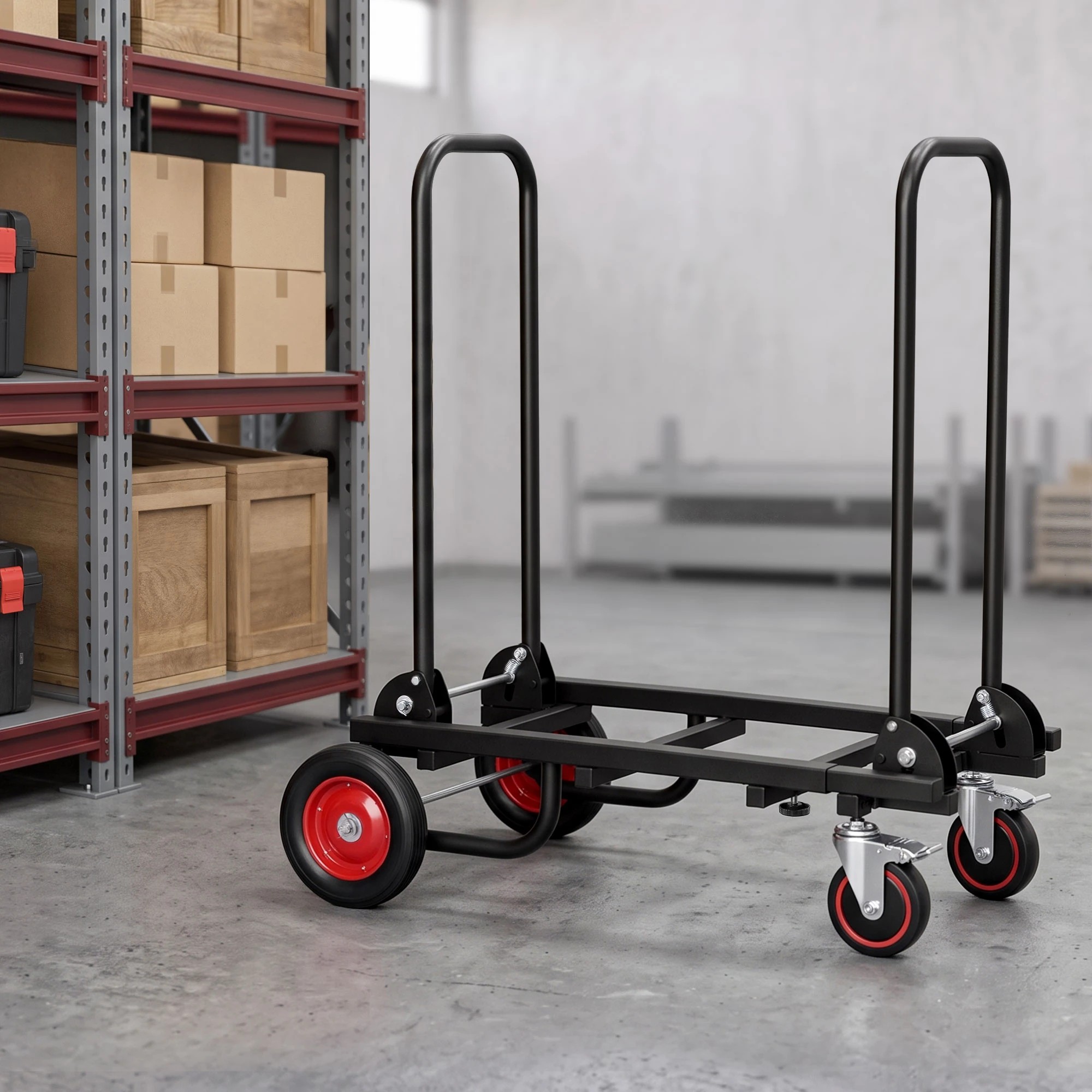 1 Giantz 180kg Load Foldable Hand Trolley Collapsible Transport Cart - Black, 1 of 3