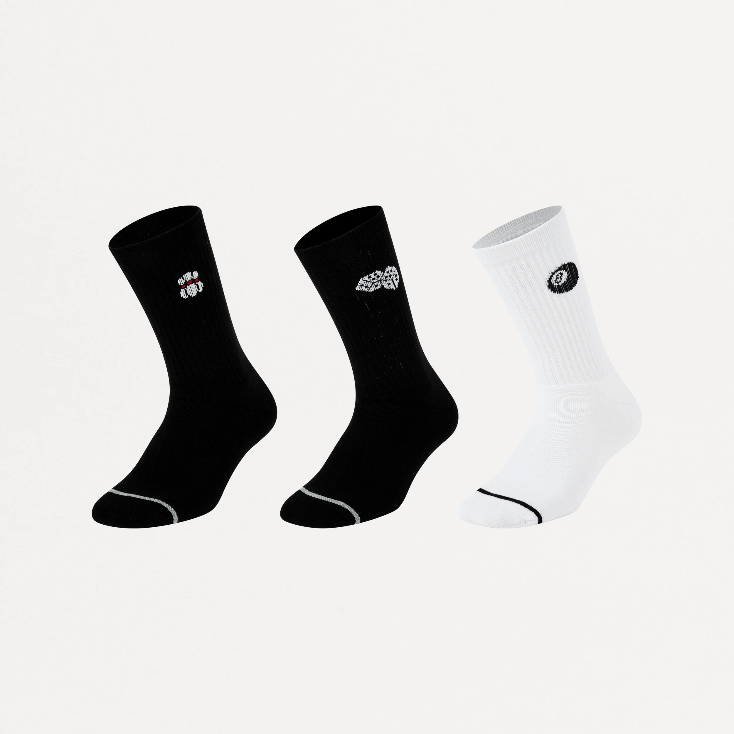 1 3 Pack Ribbed Crew Socks Multi Ball, 1 of 4