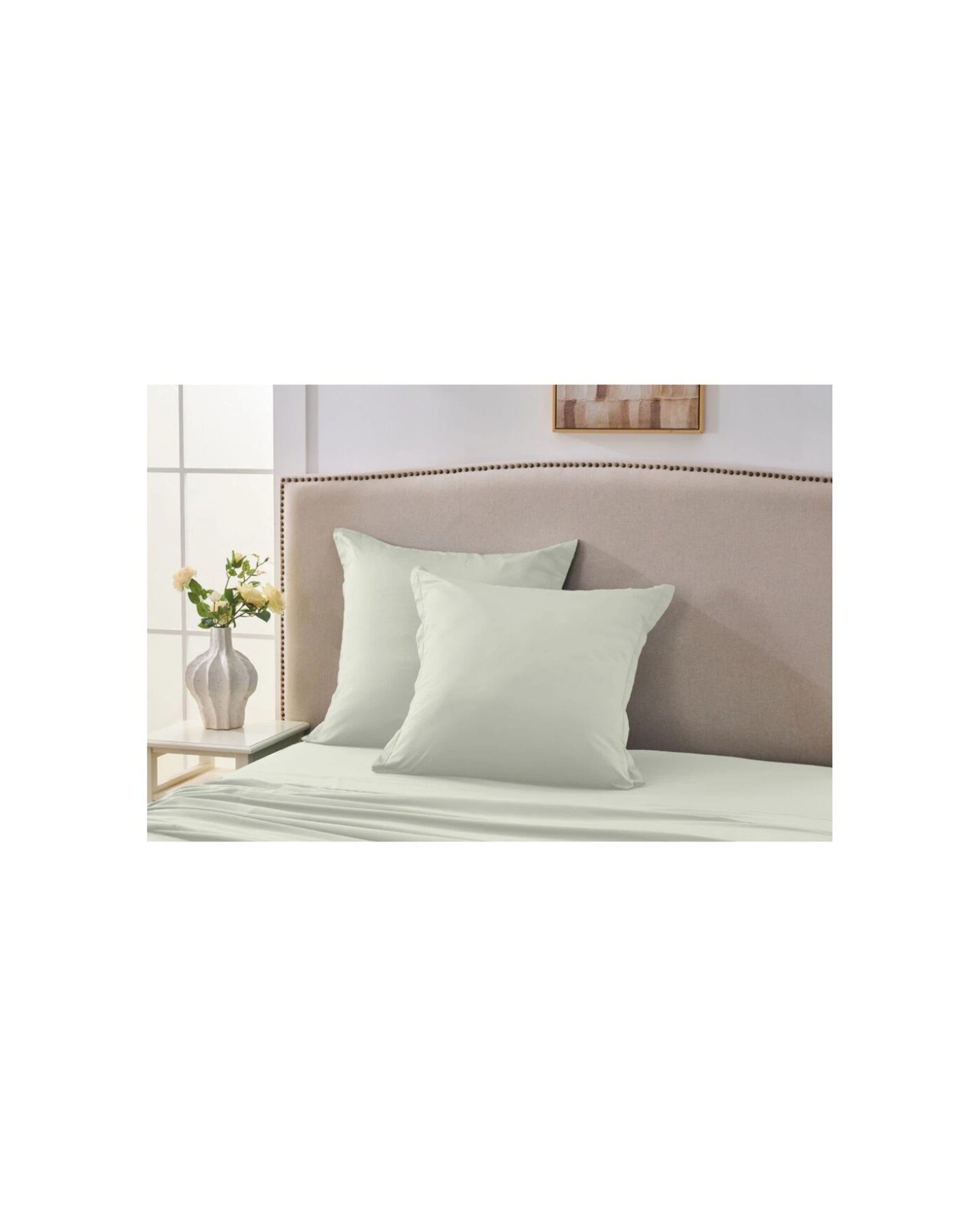 4 Grosvenor House Egyptian Cotton Tailored European Pillowcase Taupe 2PK 500TC - Beige, 4 of 4