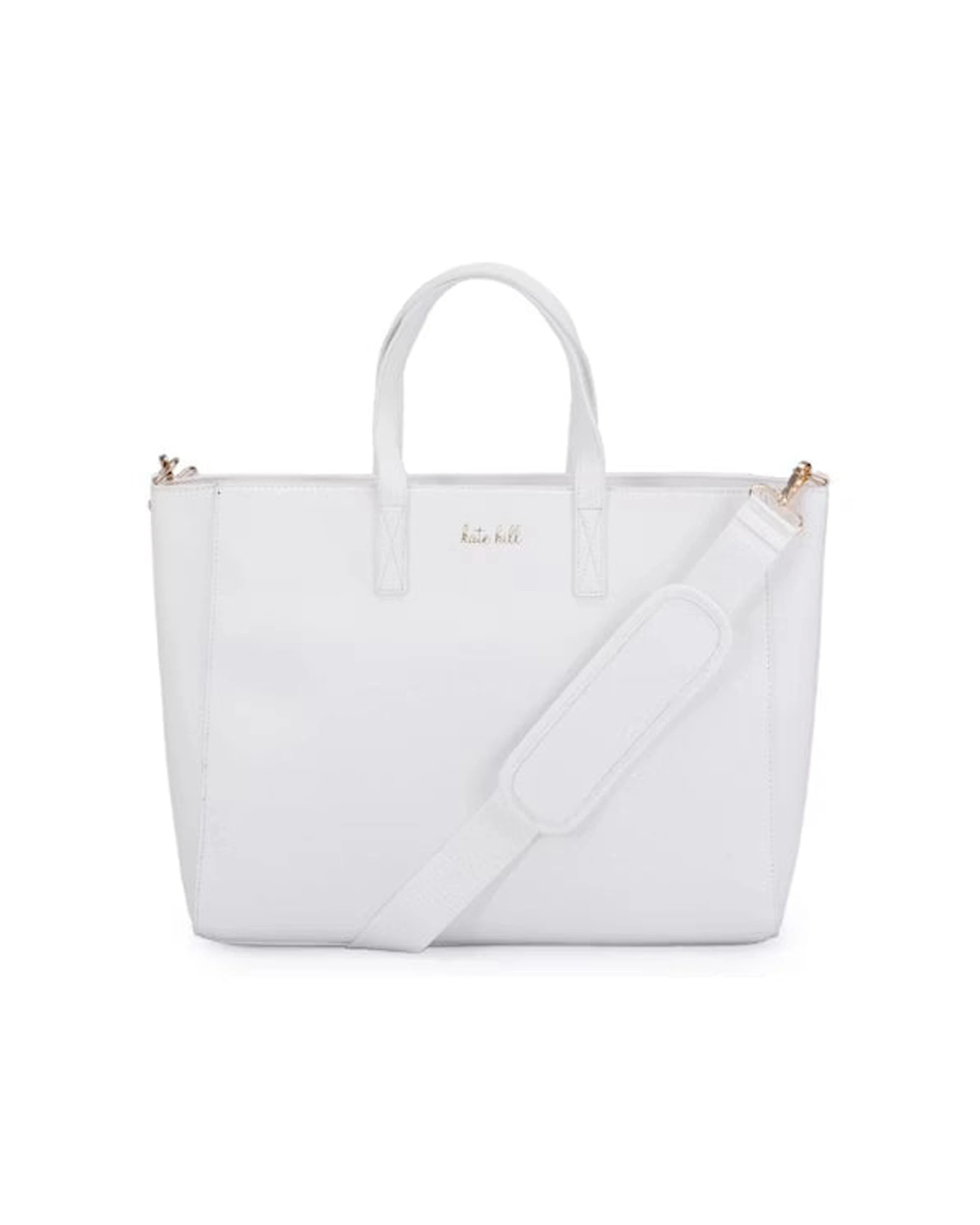 1 Kate Hill Travel Tote Bag With Shoulder Strap 15.5L Capacity - White, 1 of 1