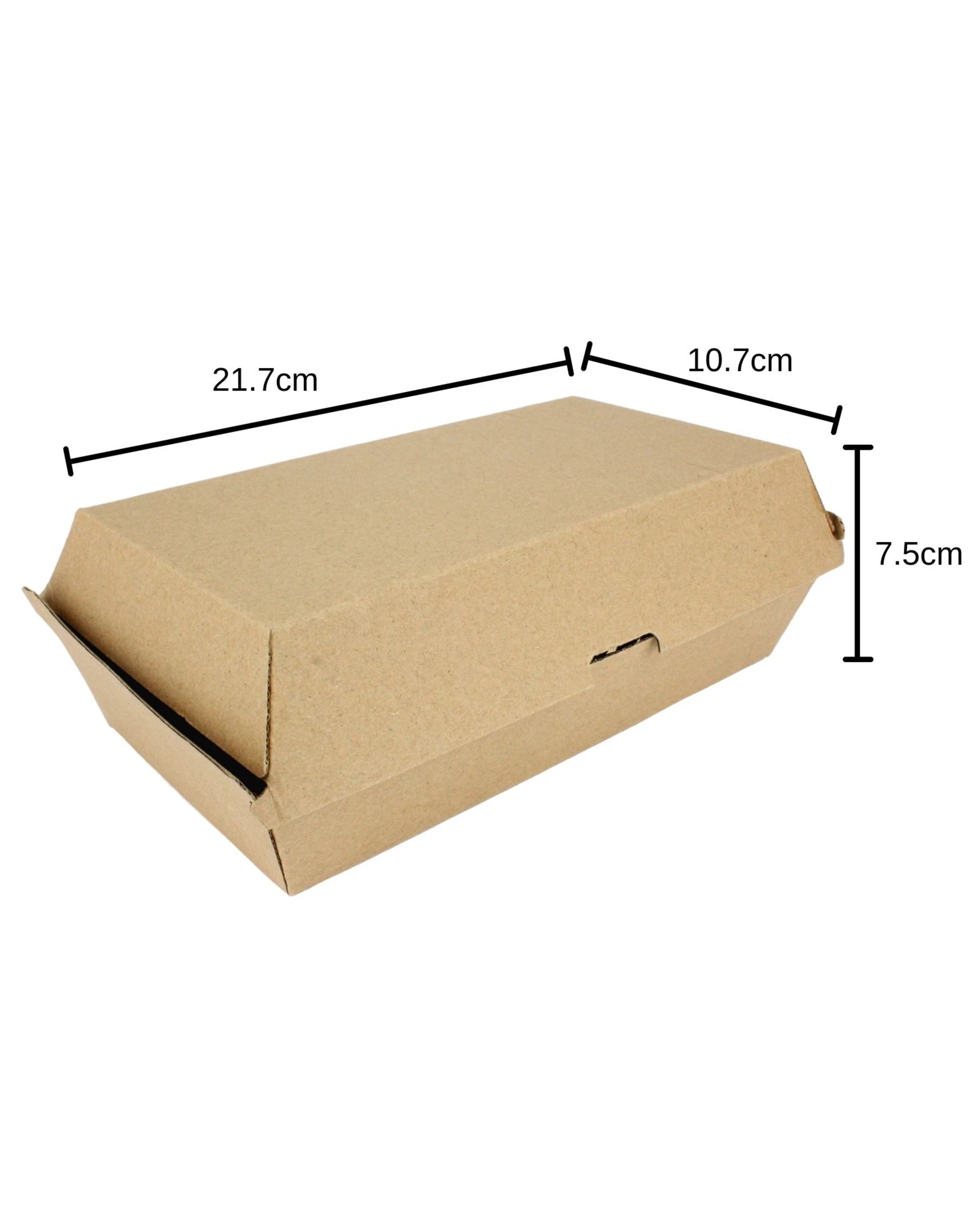 2 Alpen Brown Kraft Paper Large Snack Boxes 21.7cm x 10.7cm Pack of 50, 2 of 3