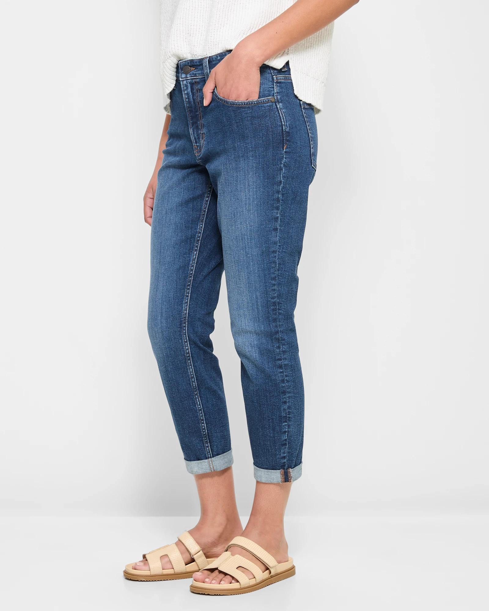 3 Target Mid Rise Ankle Length Girlfriend Denim Jeans MEDITERANEAN BLUE, 3 of 5
