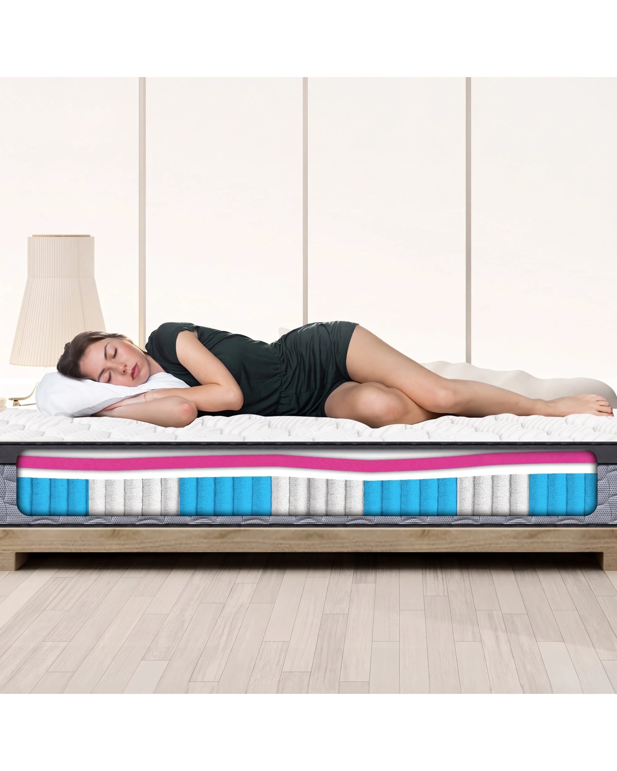 6 Laura Hill Essential Mattress Single - Australian Made, 32cm Medium Support - Single Bed - Grey, 6 of 9