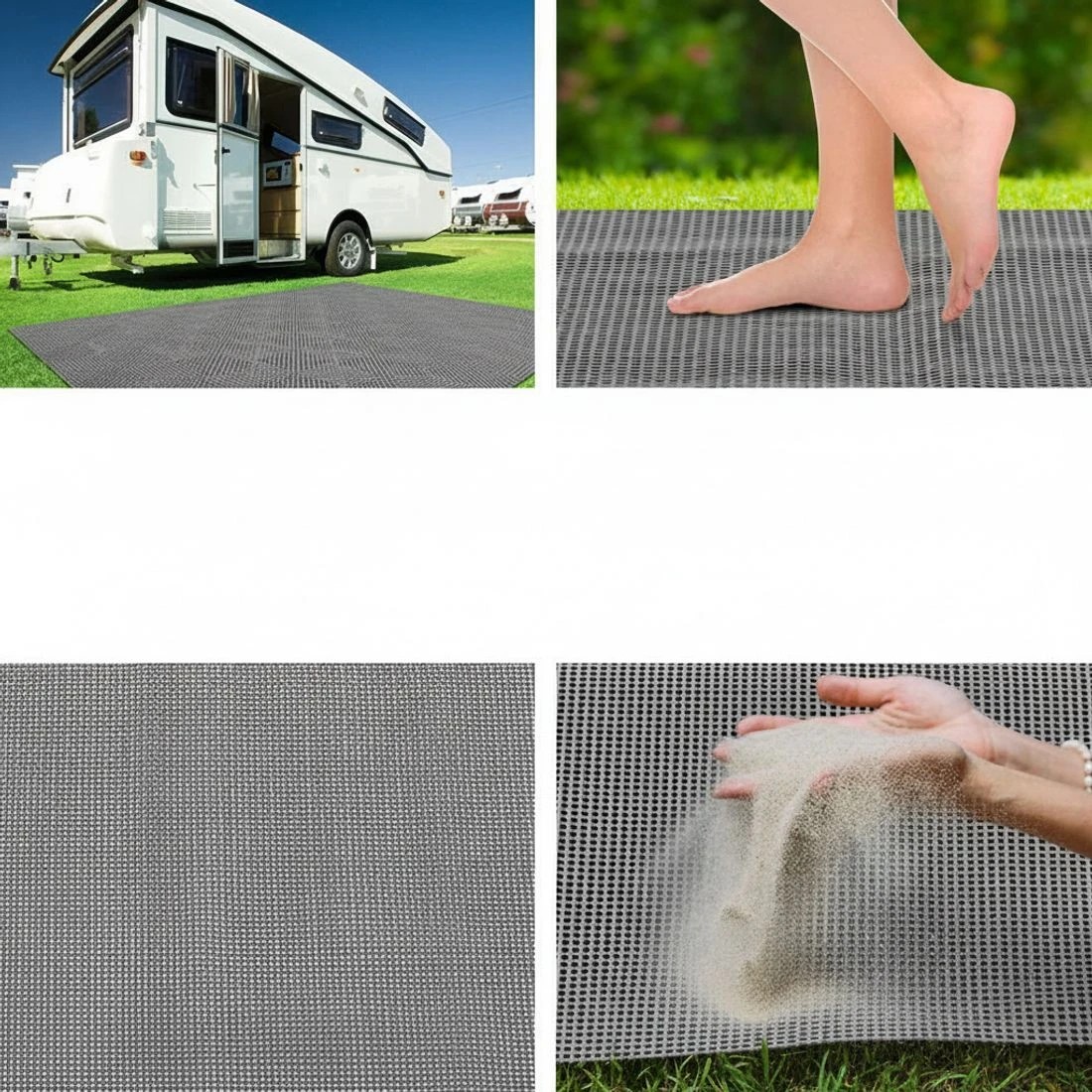 4 Weisshorn Annex Matting Floor Mats Mesh Caravan Camping Annexe - Grey, 4 of 6