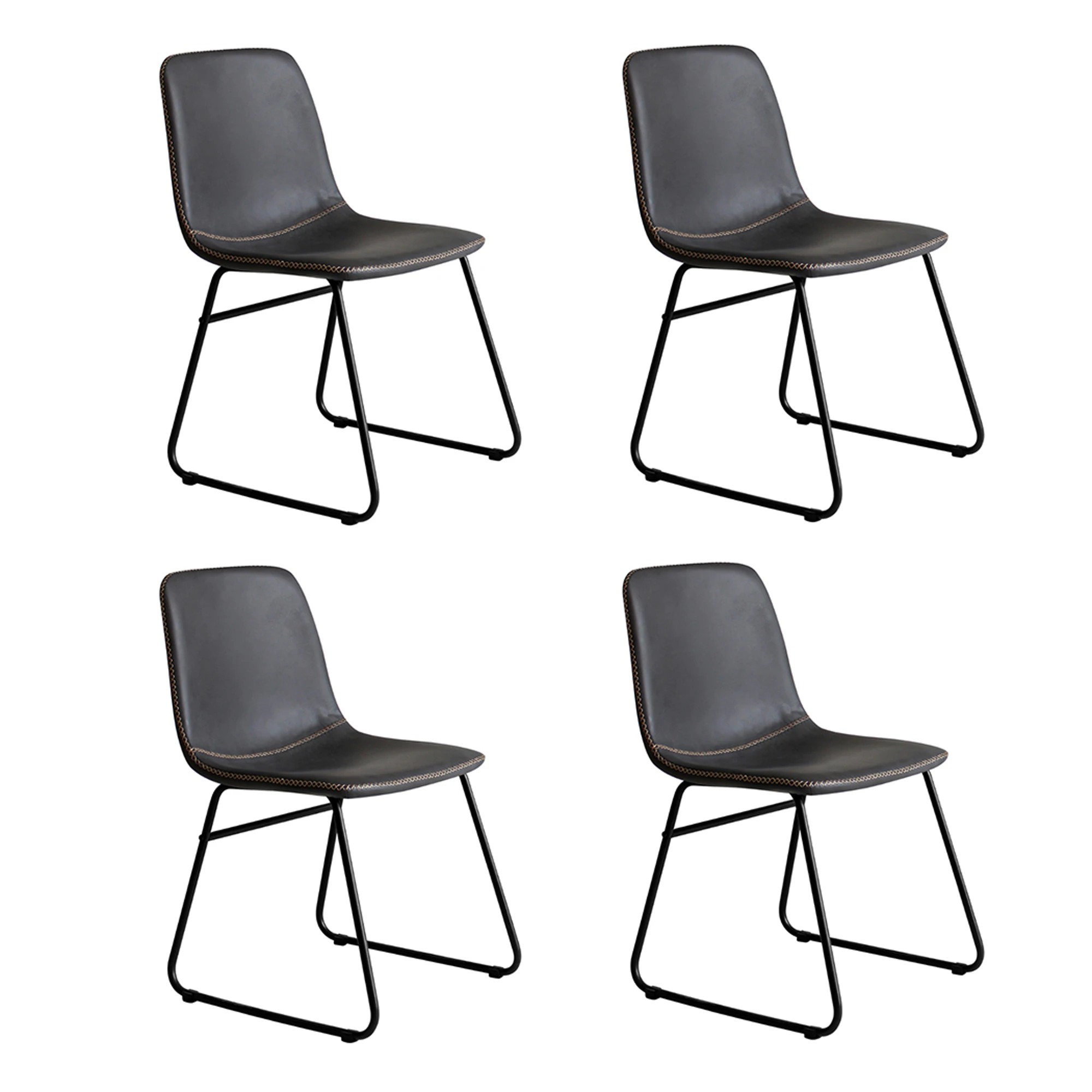 1 Levede Set Of 4 Dining Chairs - Black, 1 of 7
