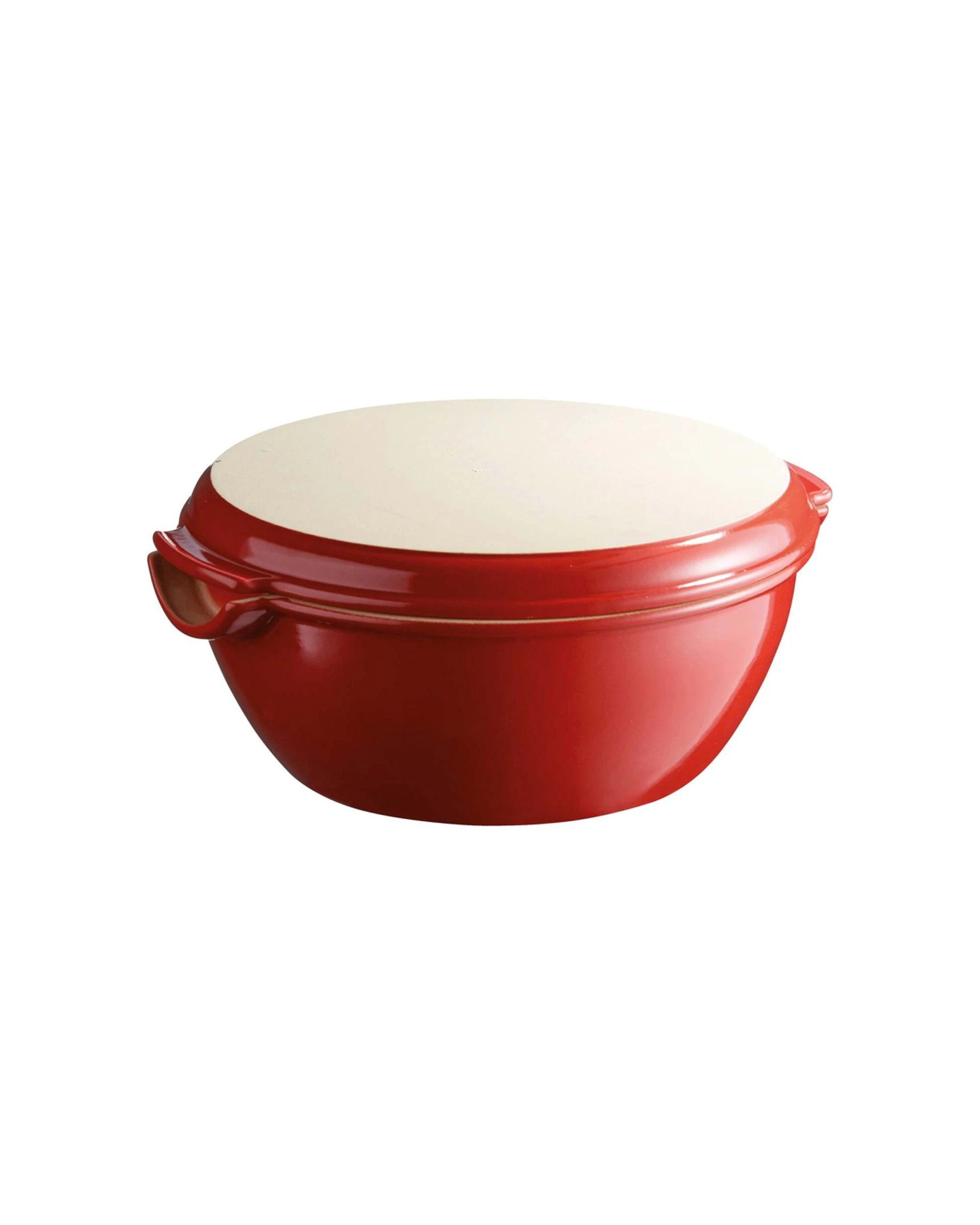 4 Emile Henry 32.5cm Ceramic Round Bread Baker Dish W/ Lid Oven Baking Burgundy - Burgundy, 4 of 8