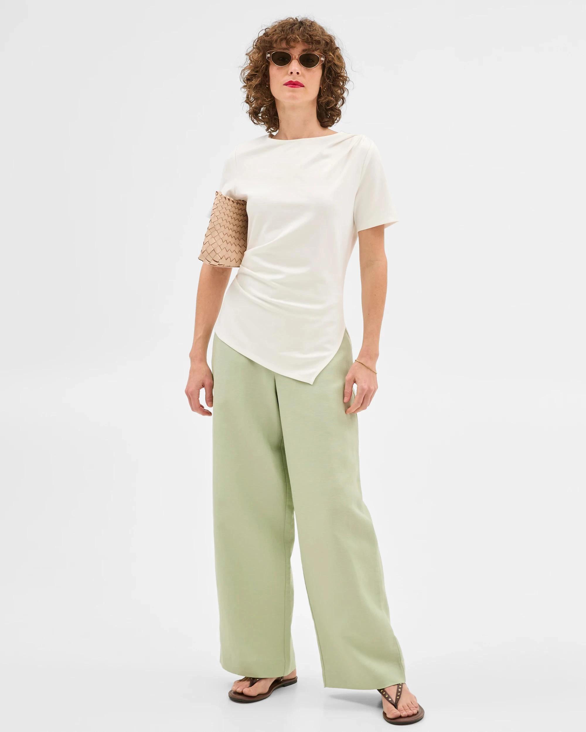 2 Gathered Ponte Top - Preview CLOUD DANCER, 2 of 5