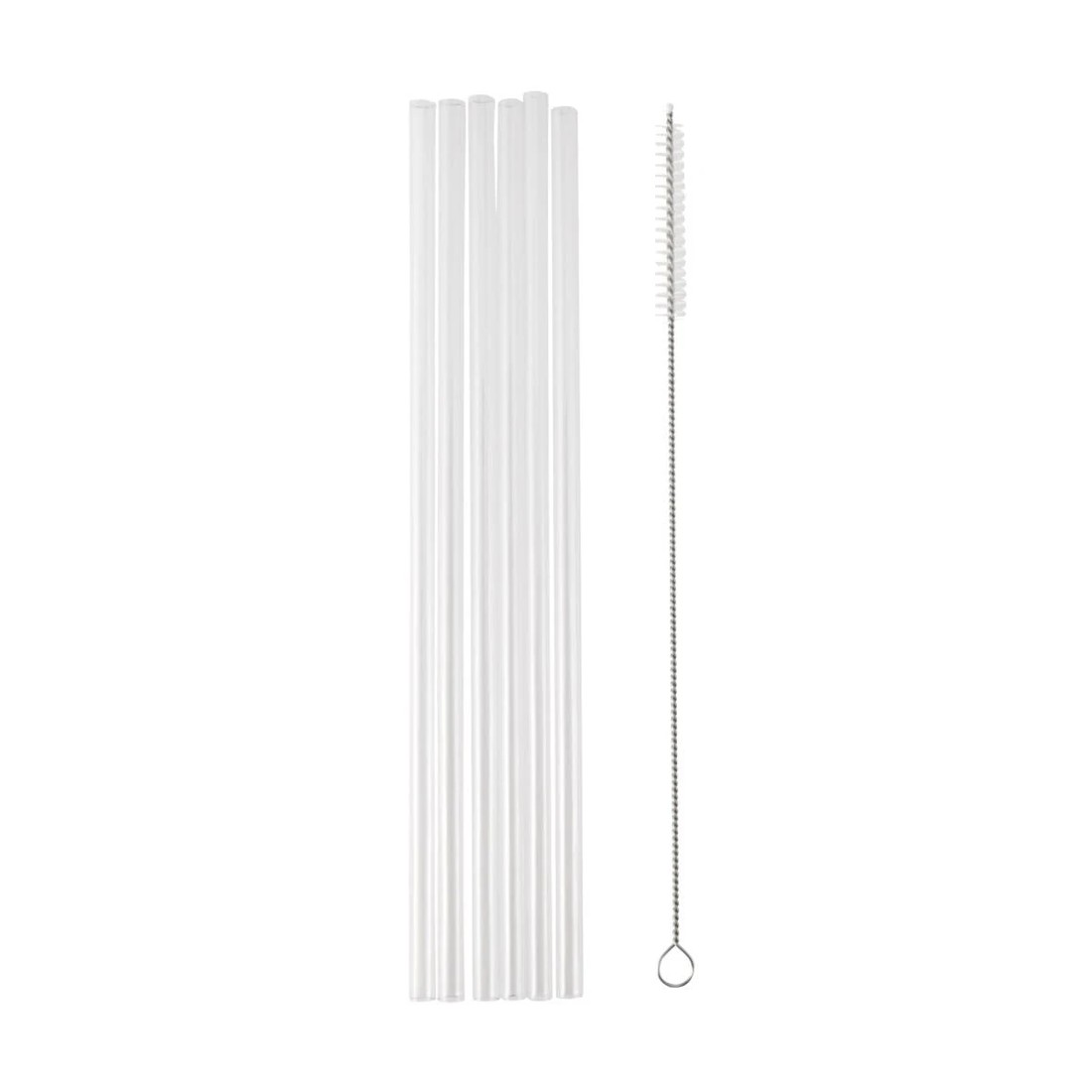 1 6 Piece Clear Reusable Straws, 1 of 4