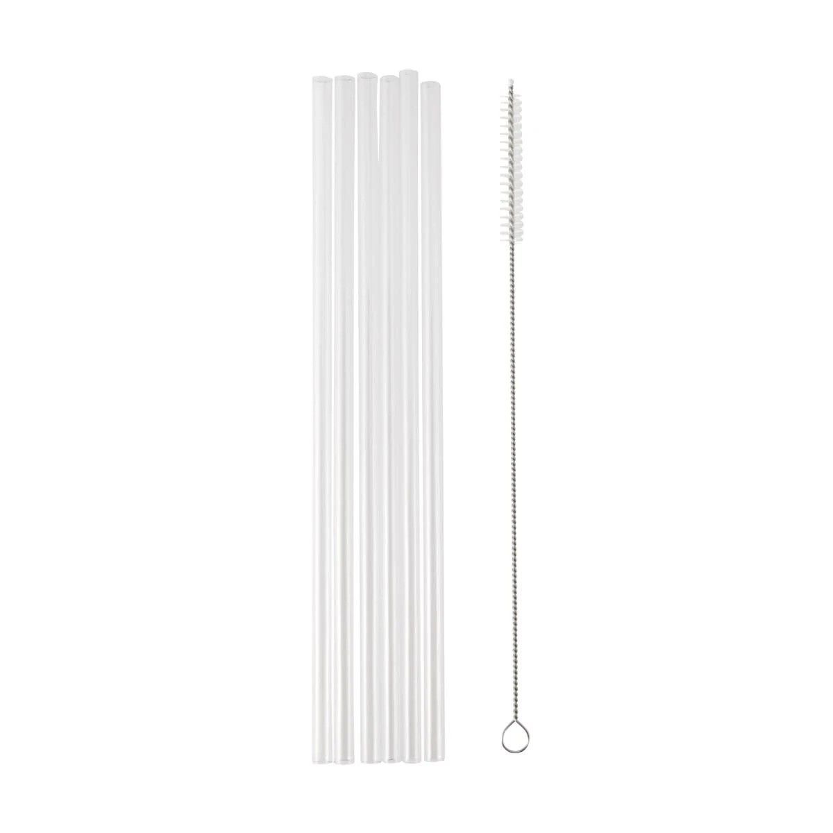 1 6 Piece Clear Reusable Straws, 1 of 4