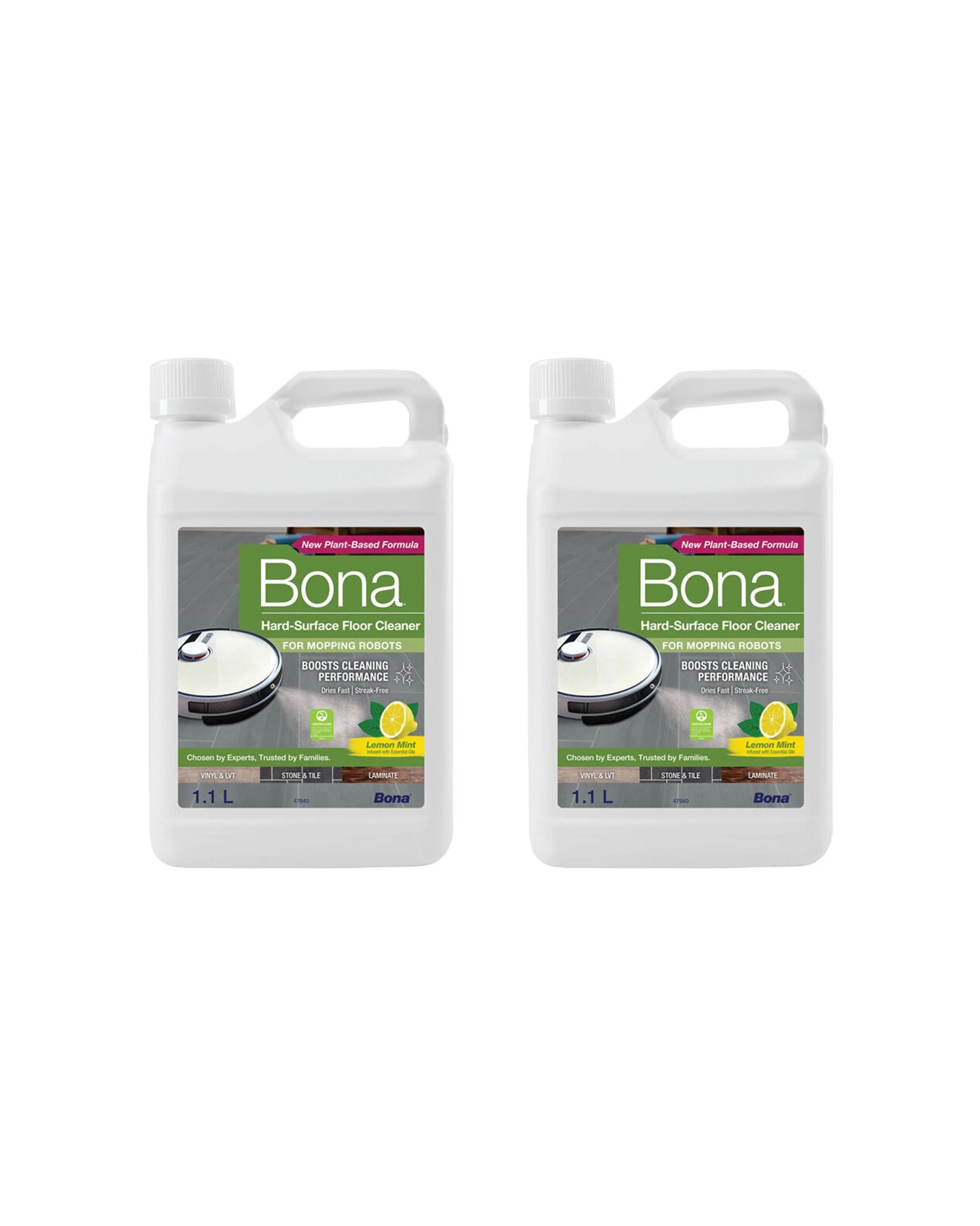 1 Bona Hard Surface Floor Cleaner Concentrate 2 x 1.1L For Mopping Robots - Multi, 1 of 3
