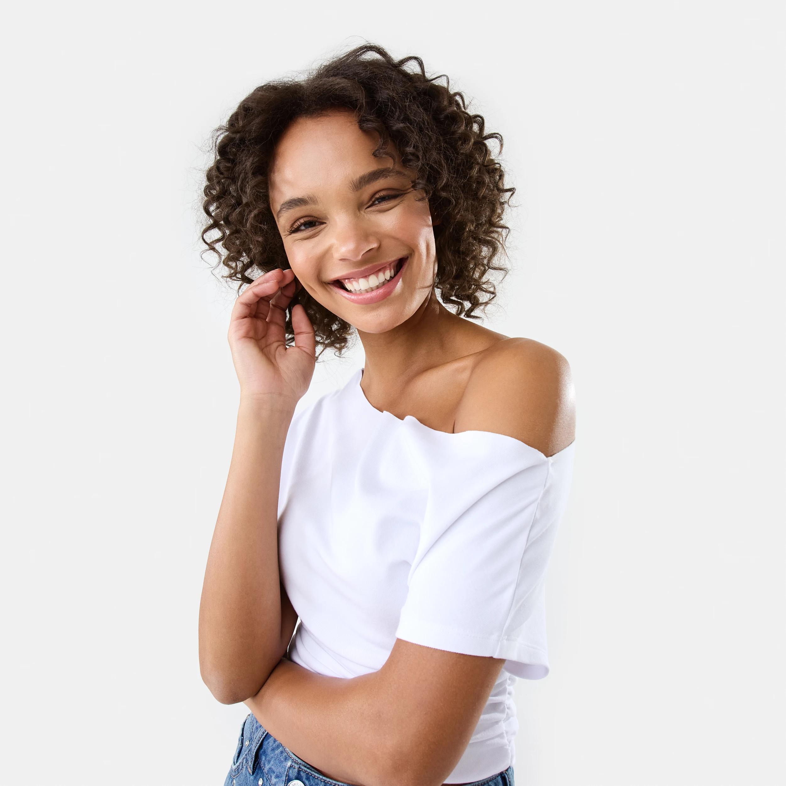 7 Off Shoulder Jersey T-shirt White, 7 of 10