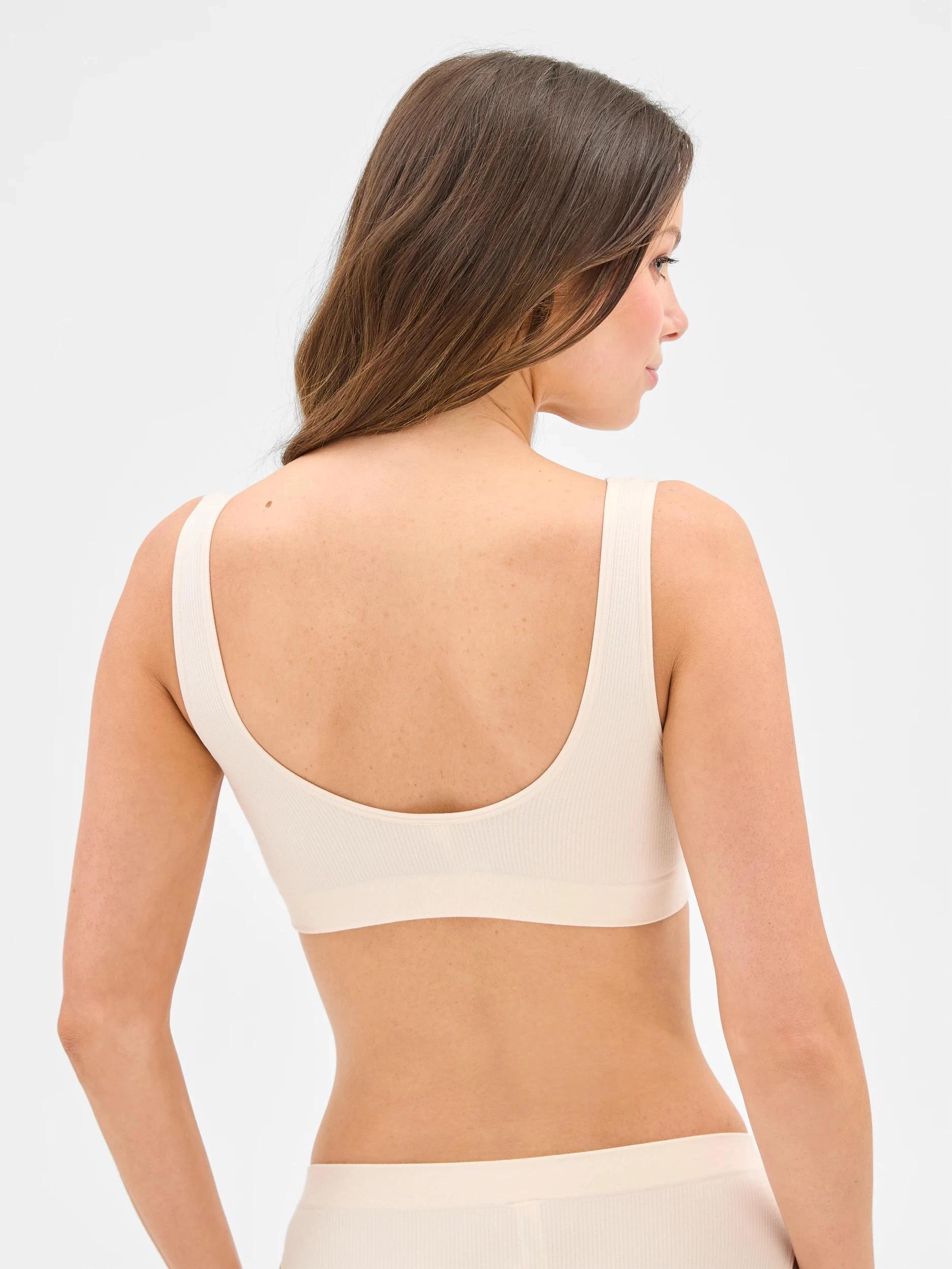 4 Target Woman Womens Bamboo Rib Plunge Crop Top ANGEL WING, 4 of 4