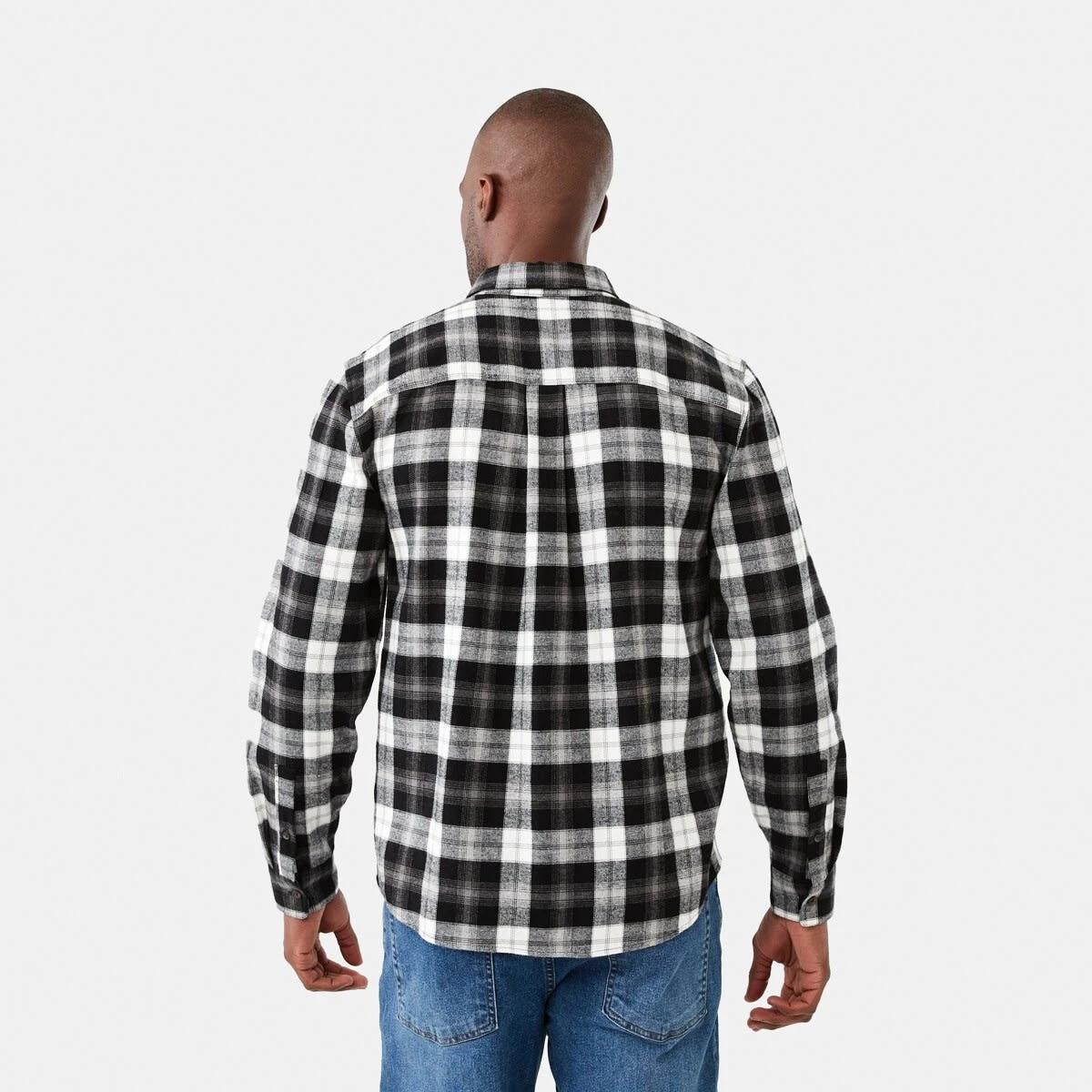 3 Long Sleeve Brushed Check Shirt Blk Check, 3 of 6