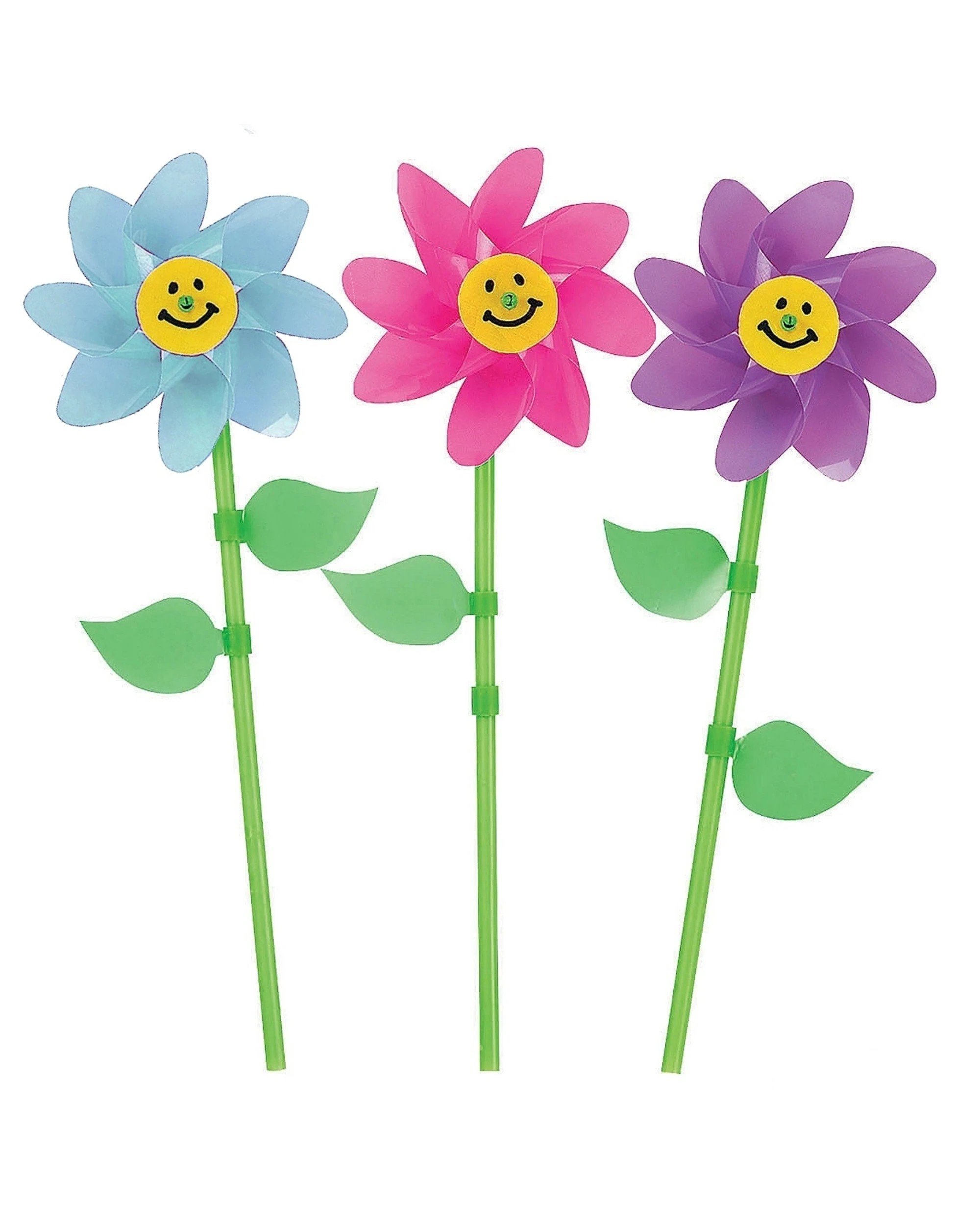 1 Partyrama Flower Pinwheels Pack of 36, 1 of 1