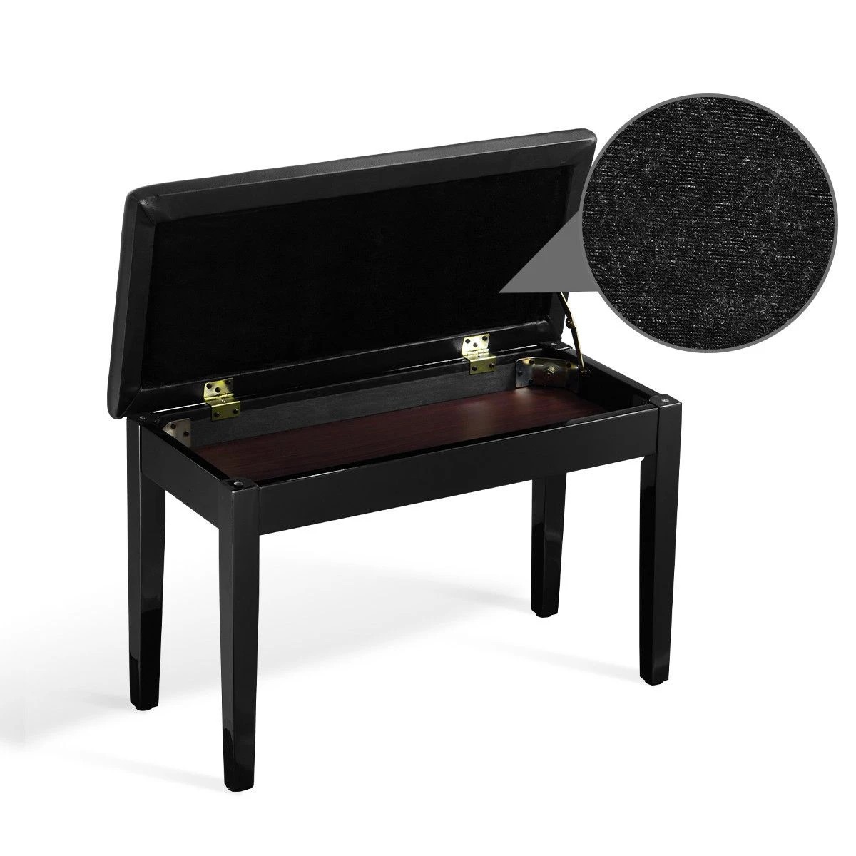 4 Melodic Wood Duet Piano Bench Keyboard Stool Seat with Storage, 4 of 6