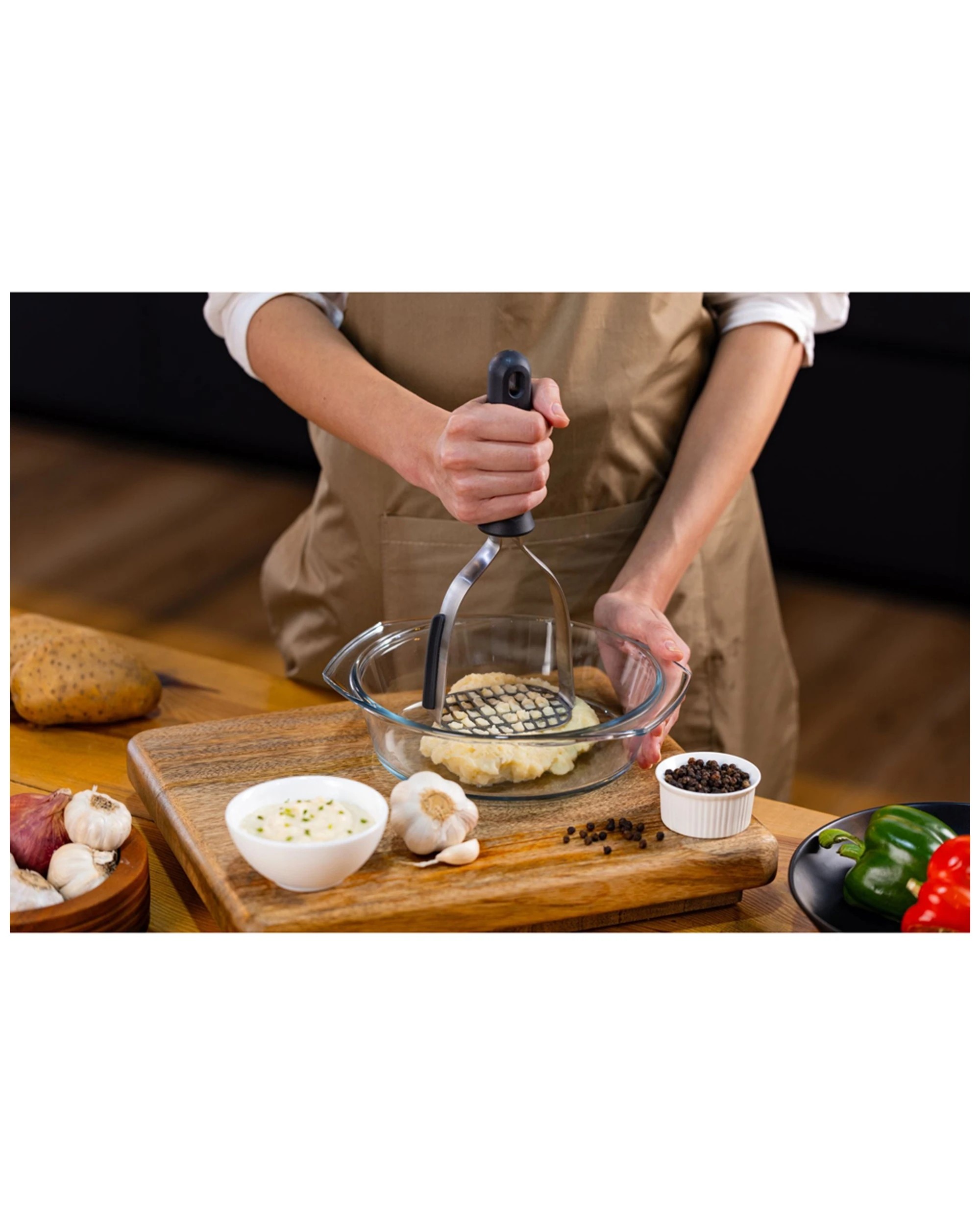 4 Zyliss Eco Handle Stainless Steel Potato Masher, Ergonomic Silver - Silver, 4 of 5