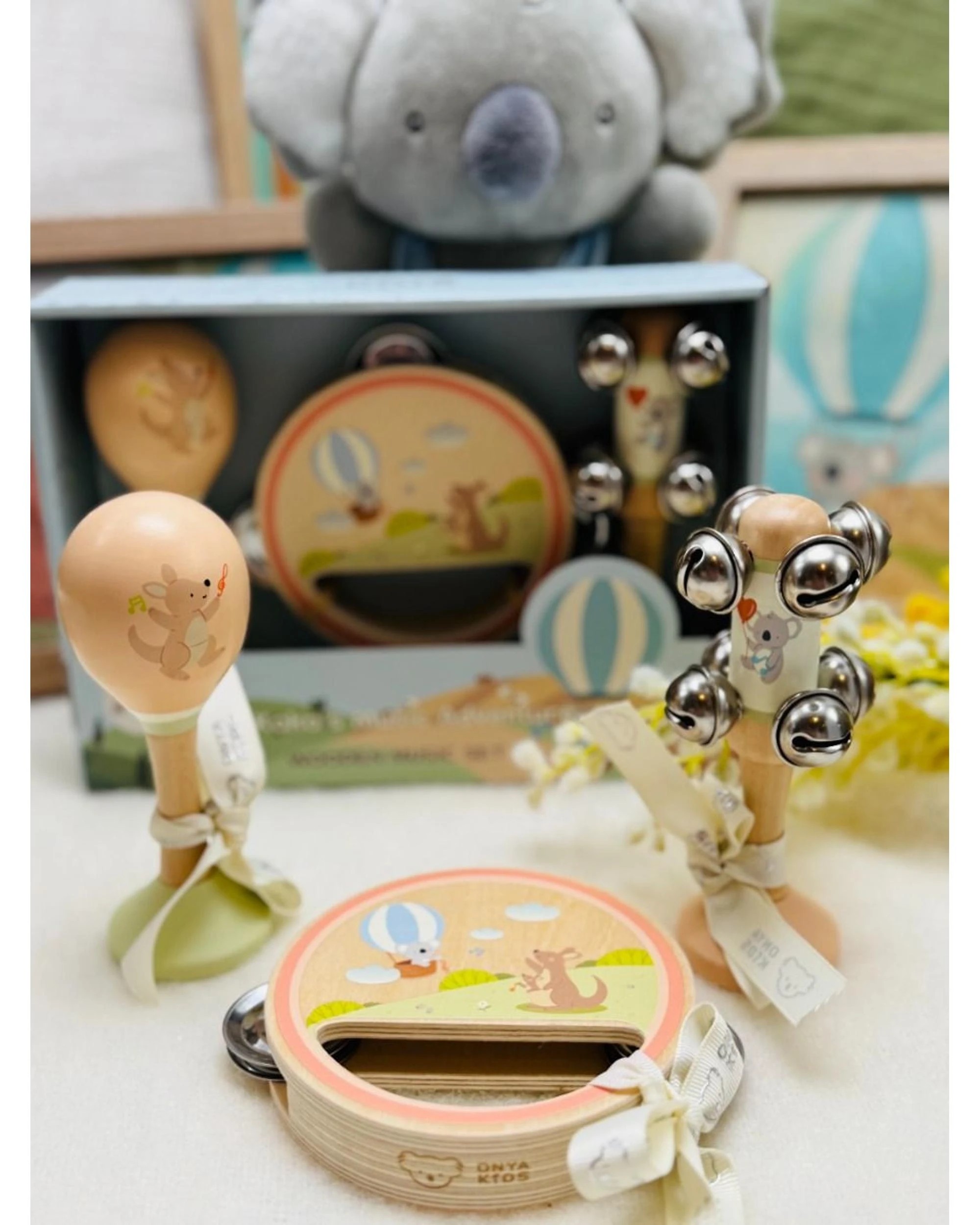 4 Onya Kids Koko's Music Adventure Koala and Kangaroo Wooden Music 3 Piece Set, 4 of 7