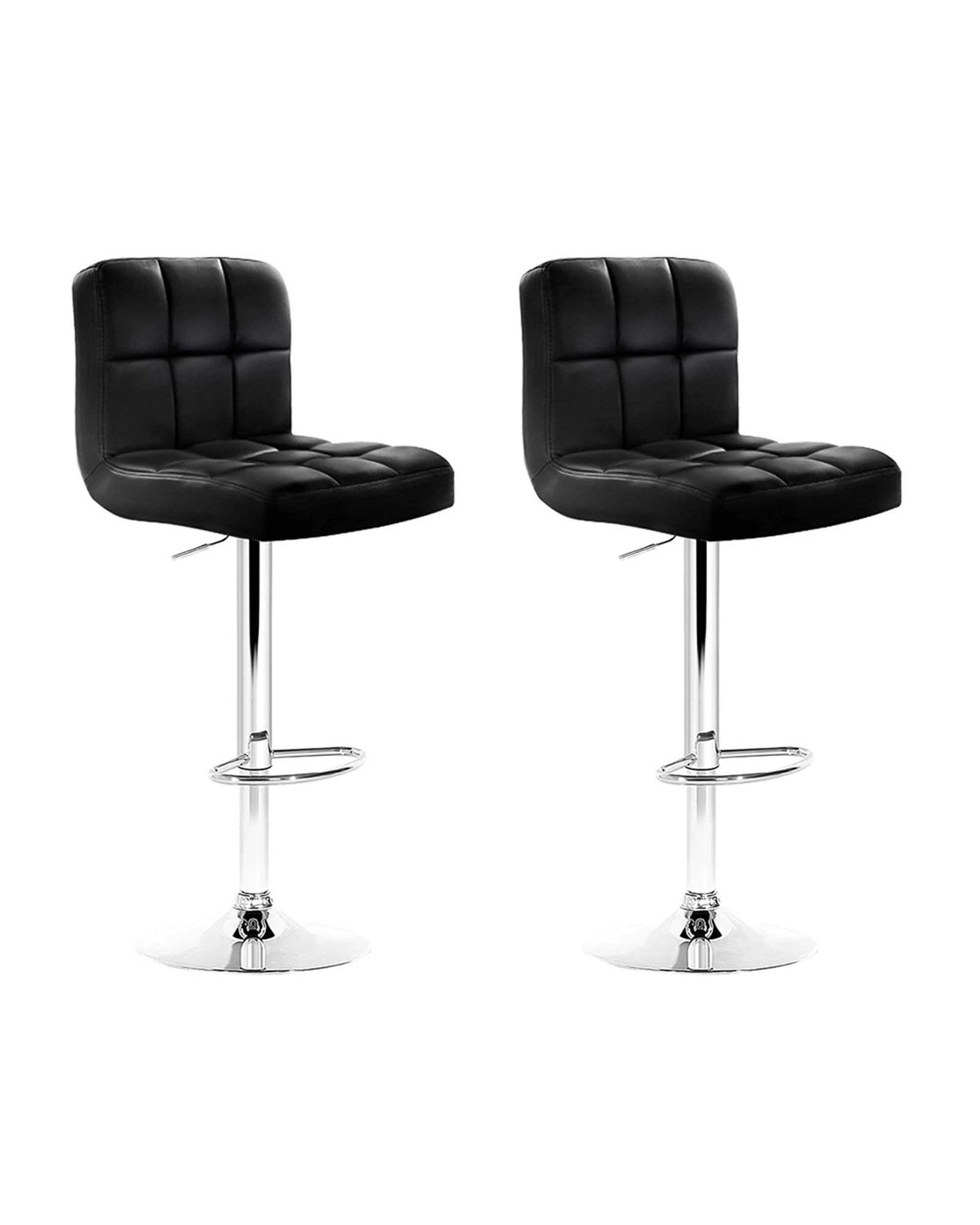 1 Artiss 2x Bar Stools Leather Gas Lift
 - Black, 1 of 2