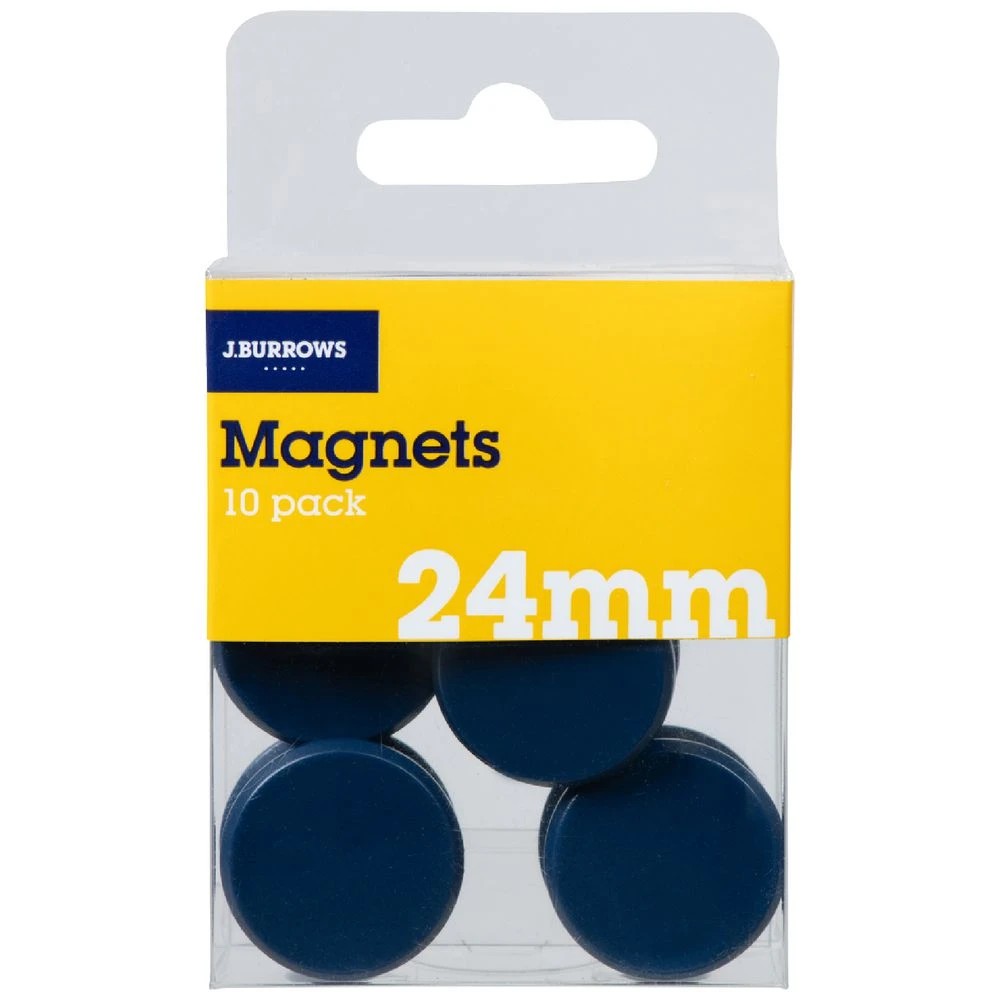 1 J.Burrows Round Magnets Blue 10 Pack, 1 of 2