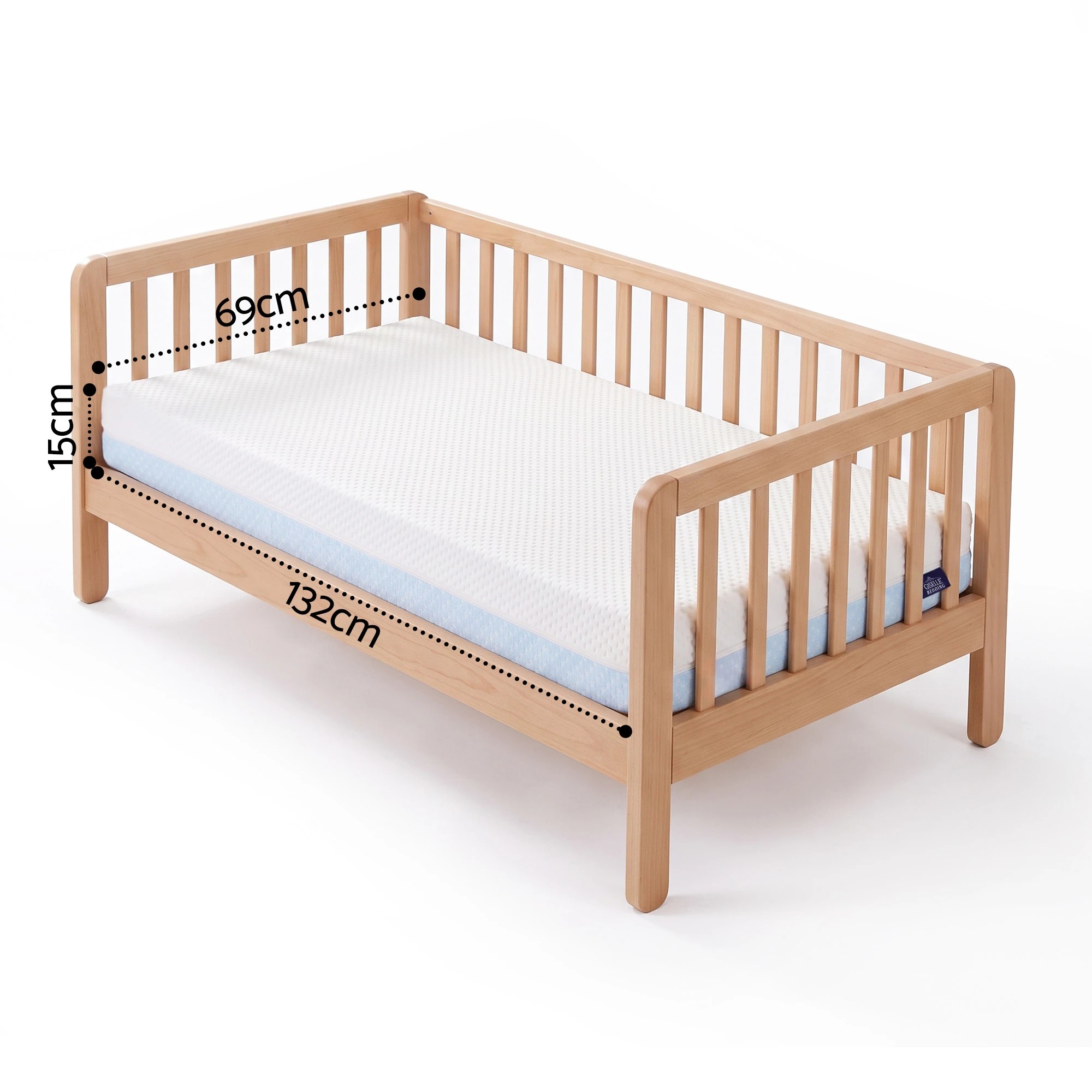 2 Giselle Bedding 15cm Cot Mattress, 38D Gel Memory Foam Pad with Tencel Cover - Single Bed - Multi, 2 of 9