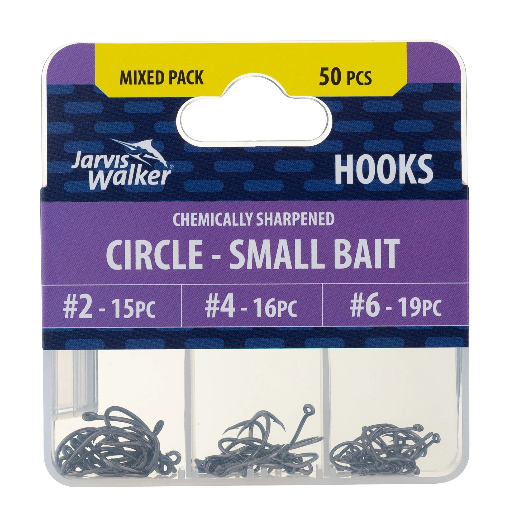 2 50 Piece Jarvis Walker Mixed Circle Hooks - Small Bait, 2 of 2