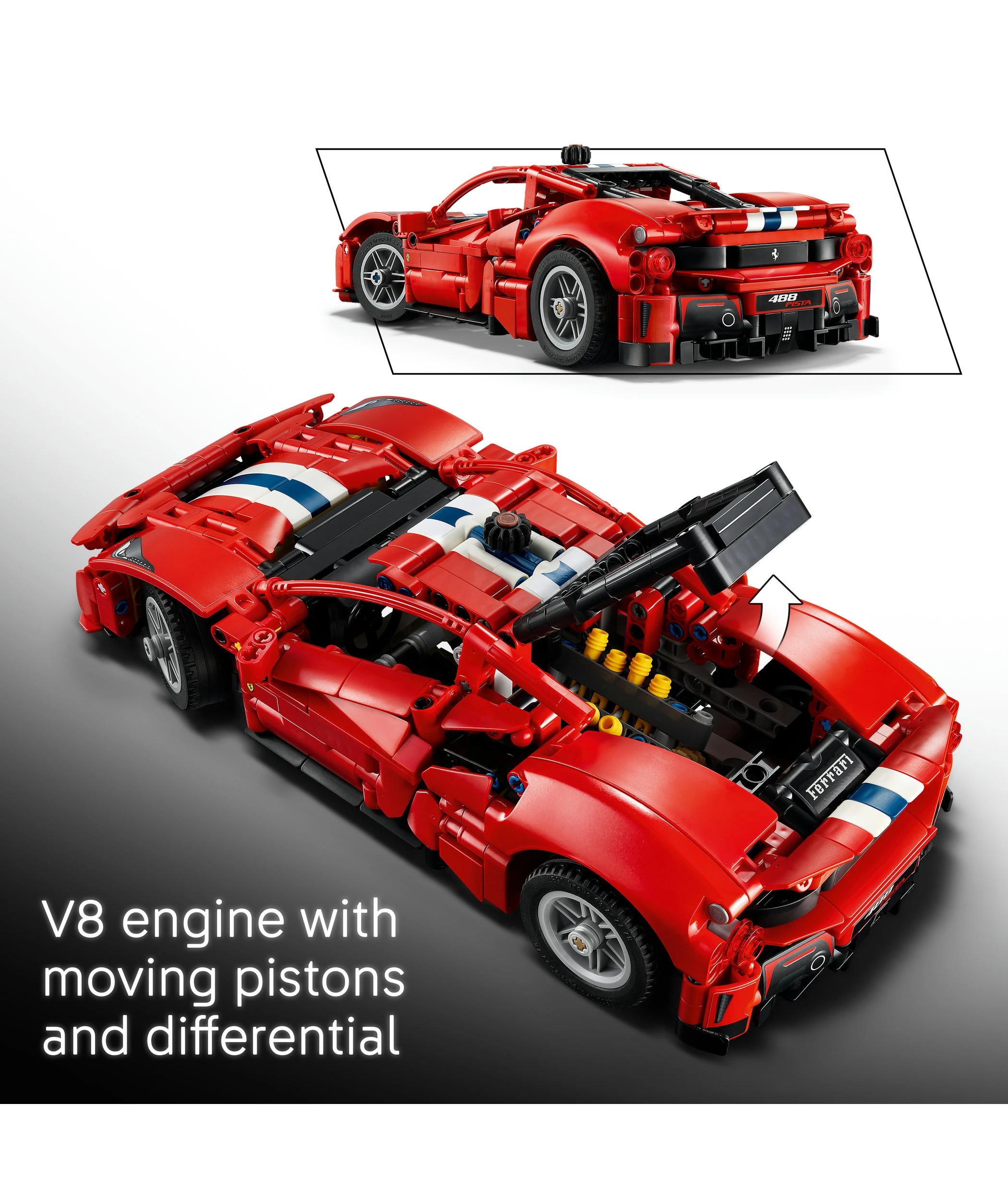4 LEGO Technic Ferrari 488 Pista Car 42235, 4 of 10