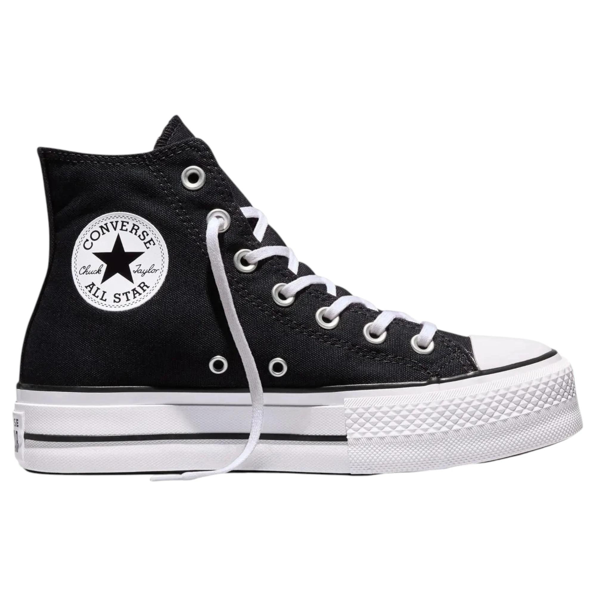1 Converse Womens Chuck Taylor All Star Canvas Lift High Top Sneaker BLACK, 1 of 6