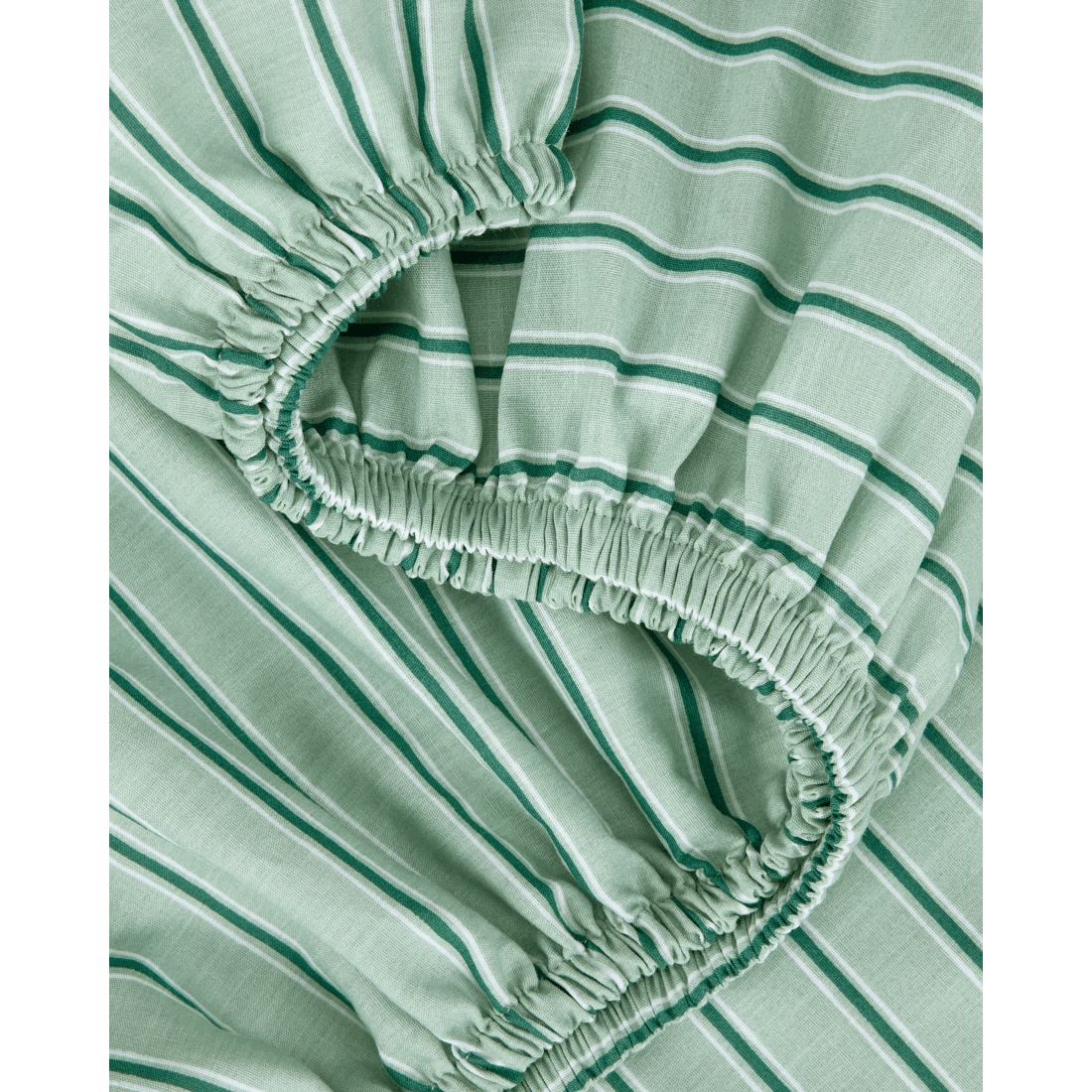 3 250 Thread Count Cotton Stripe Sheet Set - Double Bed, Sage, 3 of 7