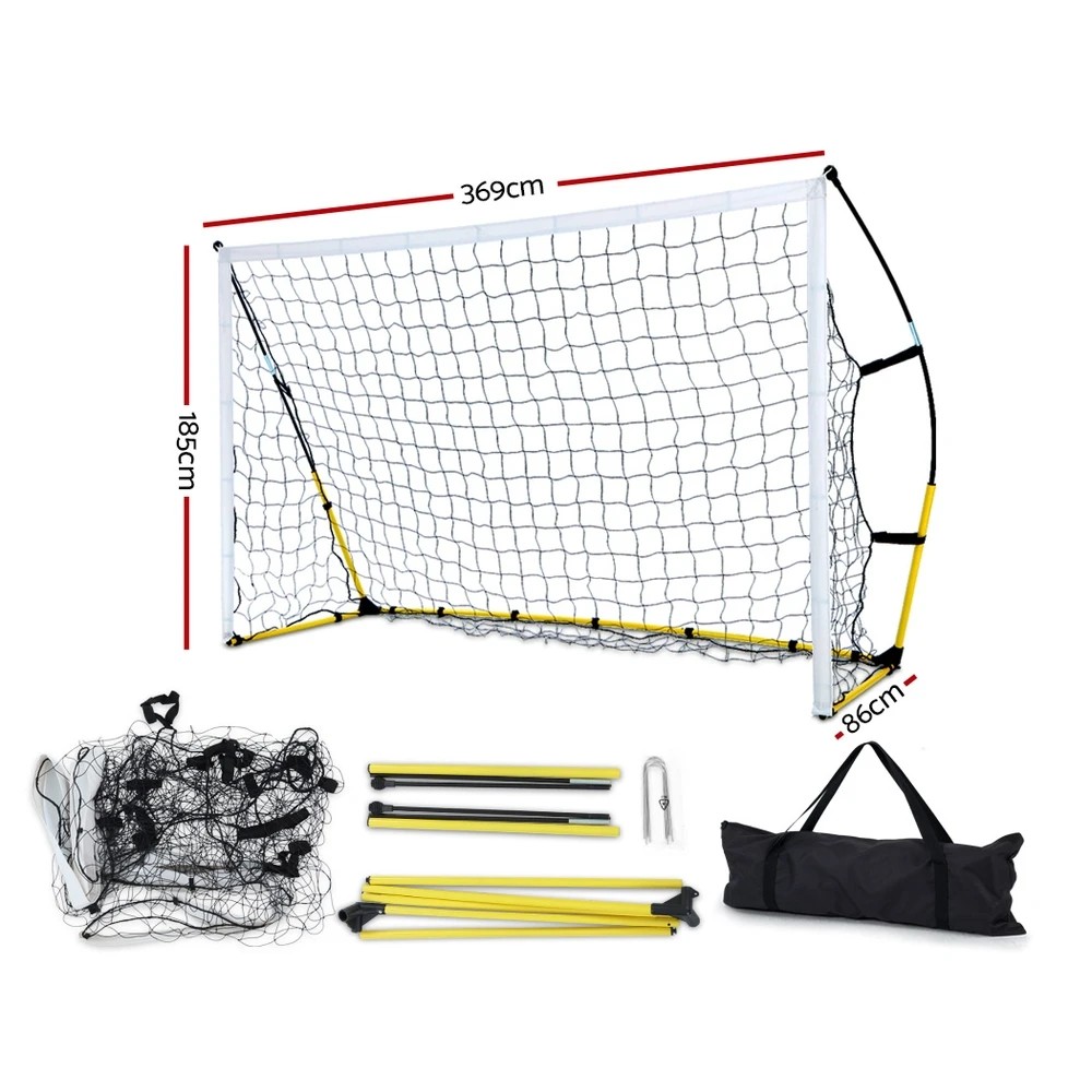 2 Everfit 3.6m Football Soccer Net Portable Goal Net Rebounder Sports Training - Yellow, 2 of 6