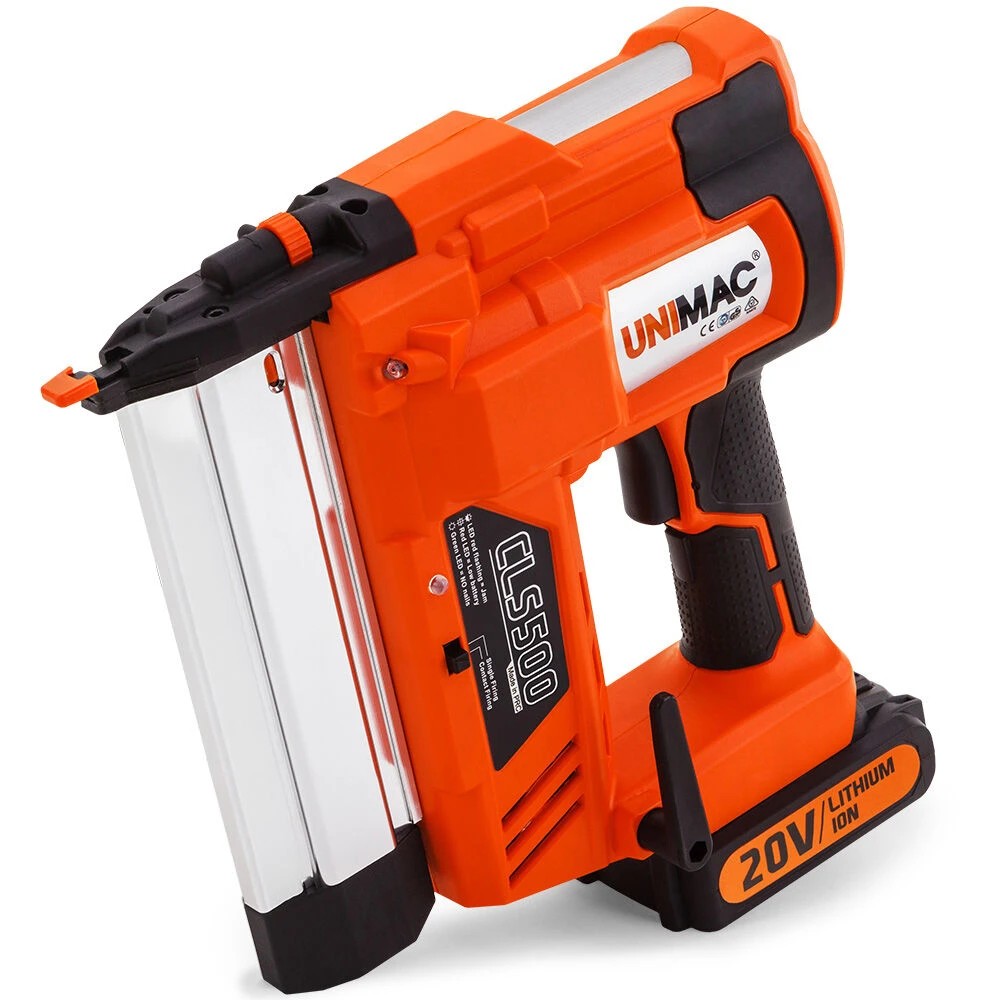 1 Unimac CLS500 15-50mm 18ga 2-in-1 Stapler/Brad Nail Gun, Cordless 20V Lithium Nailer, 1 of 1