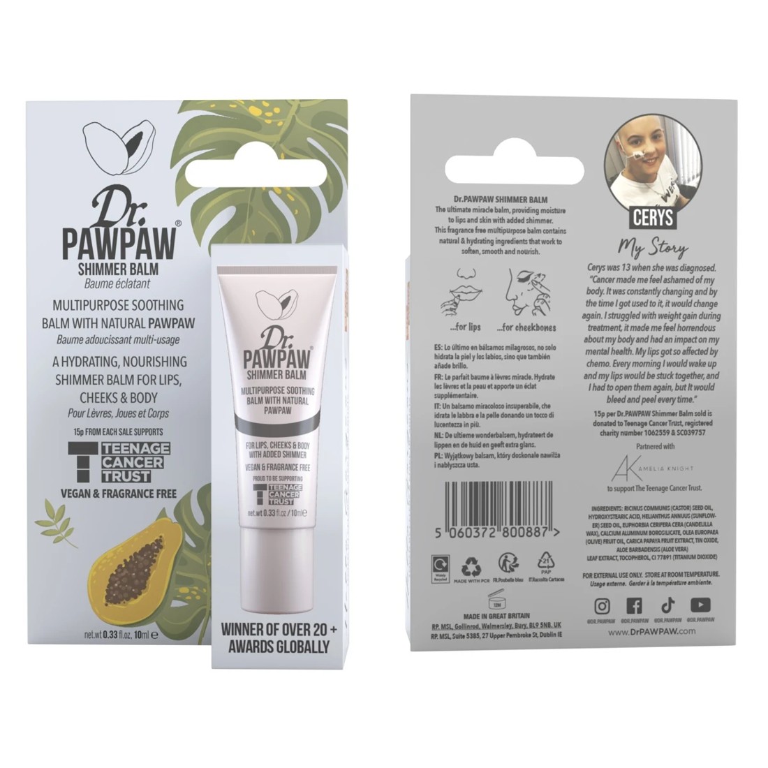 1 Dr. PAWPAW Shimmer Balm 10ml - Natural Pawpaw, 1 of 2