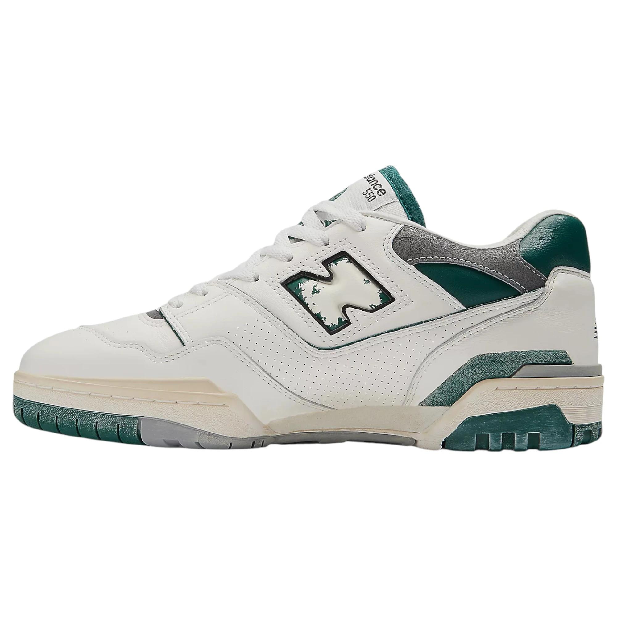 3 New Balance Mens 550 White/ Green Athletic Shoes WHITE/GREEN, 3 of 6