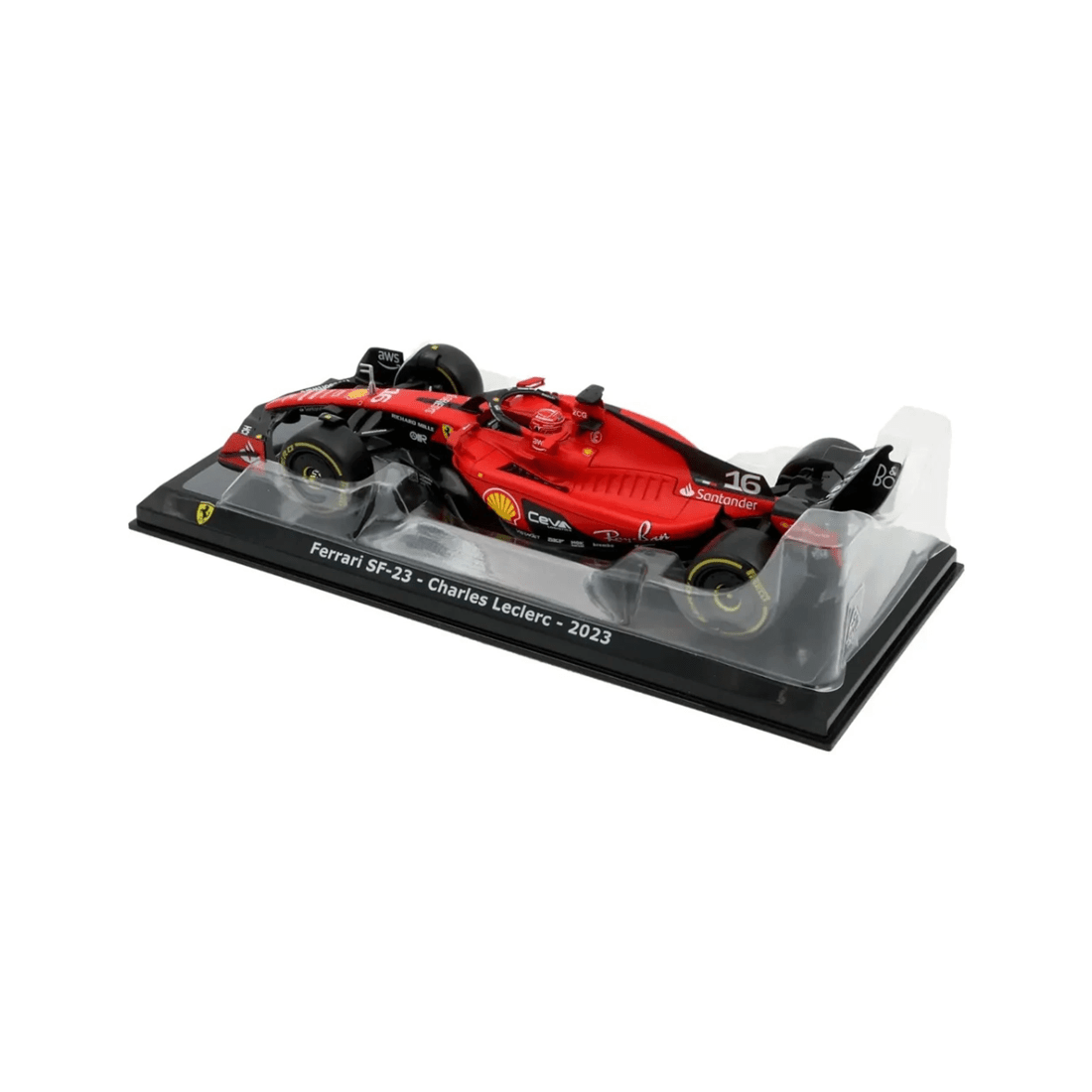 3 Bburago Formula Racing 2023 F1 Ferrari Sf-23 #16 Charles Leclerc 1:24 Scale Diecast Vehicle - Red, 3 of 3