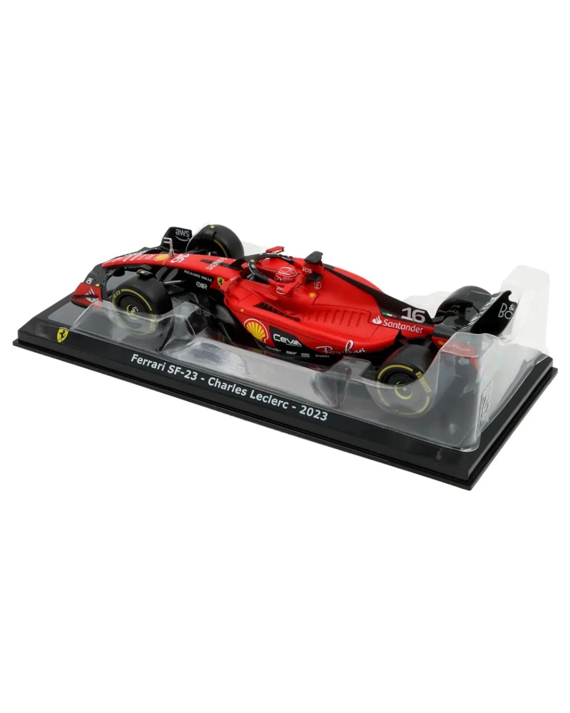 3 Bburago Formula Racing 2023 F1 Ferrari Sf-23 #16 Charles Leclerc 1:24 Scale Diecast Vehicle - Red, 3 of 3