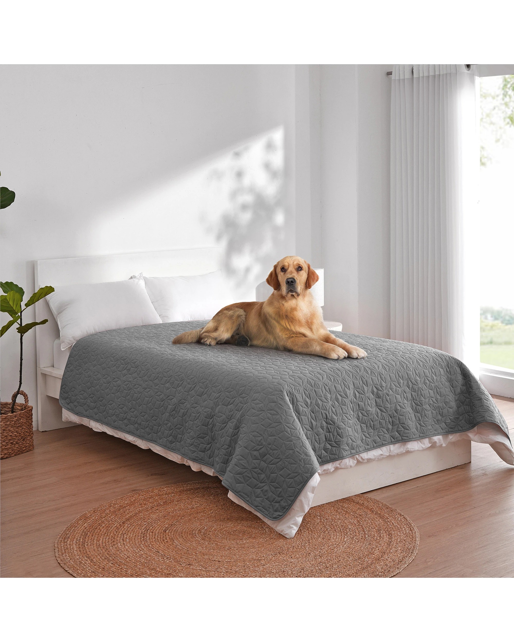 2 Charlie's Sofur Waterproof Dog Bed Cover Protector Double/Queen 208x208cm - Double/Queen - Grey, 2 of 10