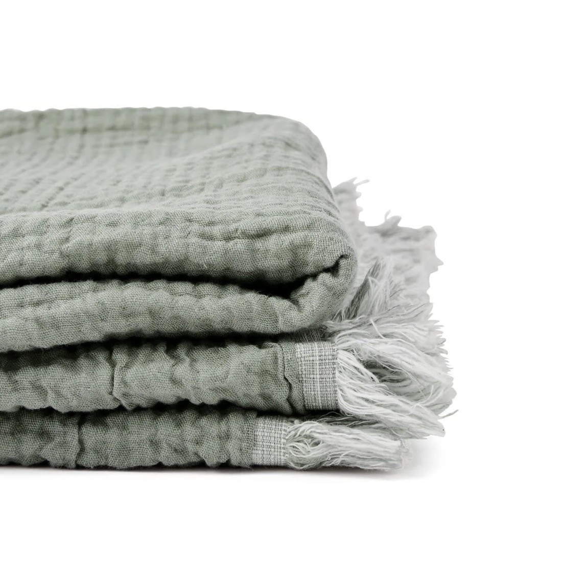 6 Reversible Muslin Throw - Sage, 6 of 6