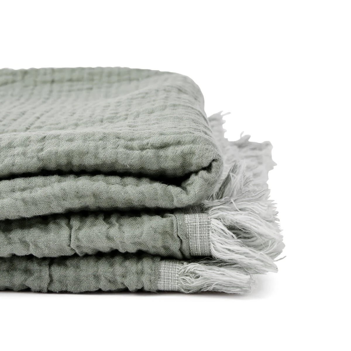 6 Reversible Muslin Throw - Sage, 6 of 6