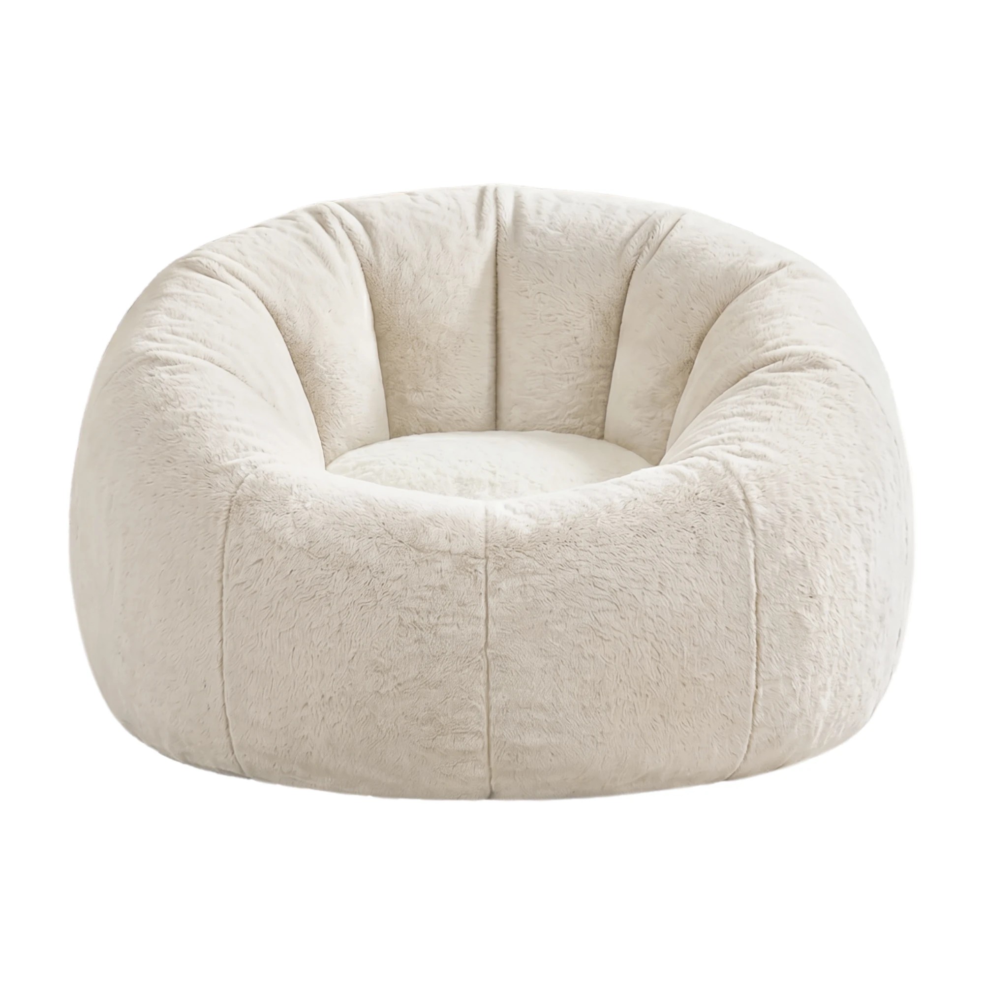 1 Artiss Bean Bag Chair Cover Faux Fur No Filler Washable Lazy Sofa Cover - Beige, 1 of 10